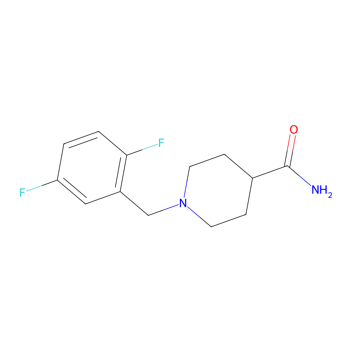 1-[(2,5-Difluorophenyl)methyl]piperidine-4-carboxamide molecular structure, CAS 380424-32-8