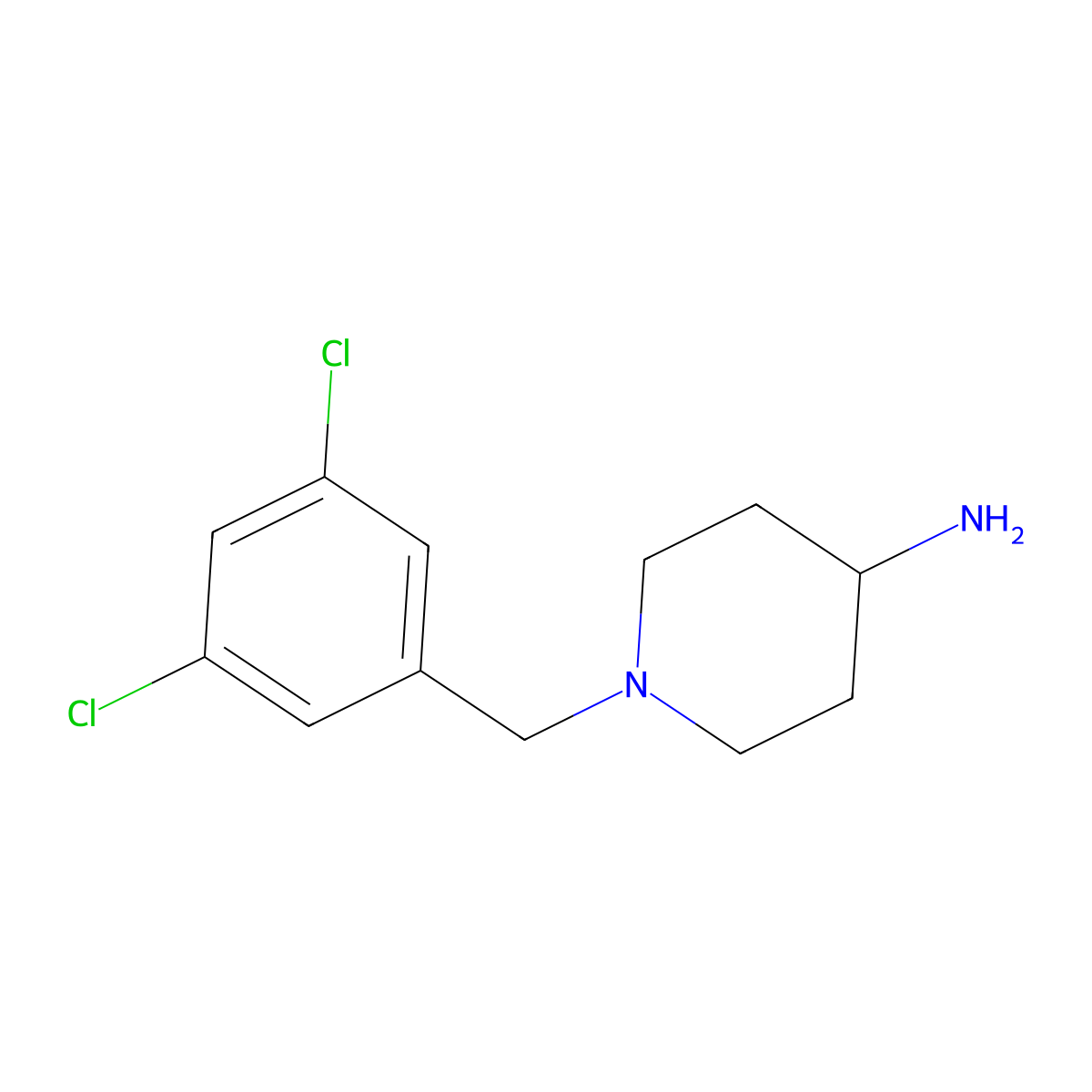 1-[(3,5-Dichlorophenyl)methyl]piperidin-4-amine molecular structure, CAS 380424-52-2