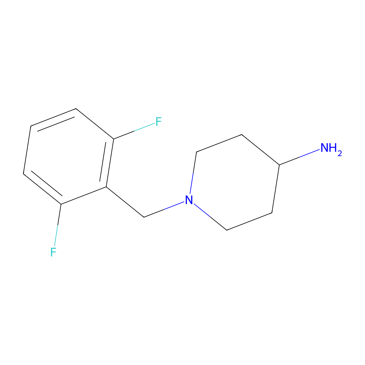 4-Amino-1-(2,6-difluorobenzyl)piperidine molecular structure, CAS 380424-70-4