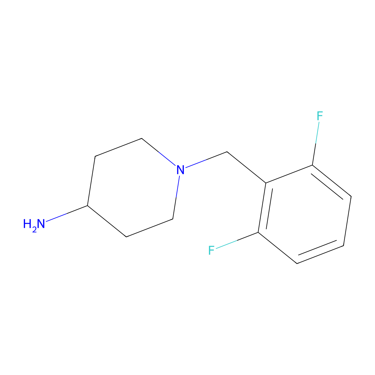 4-Amino-1-(2,6-difluorobenzyl)piperidine molecular structure, CAS 380424-70-4