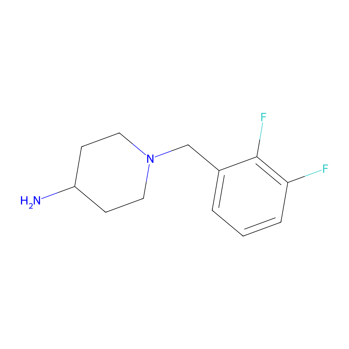 1-(2,3-Difluorobenzyl)piperidin-4-amine molecular structure, CAS 380424-77-1