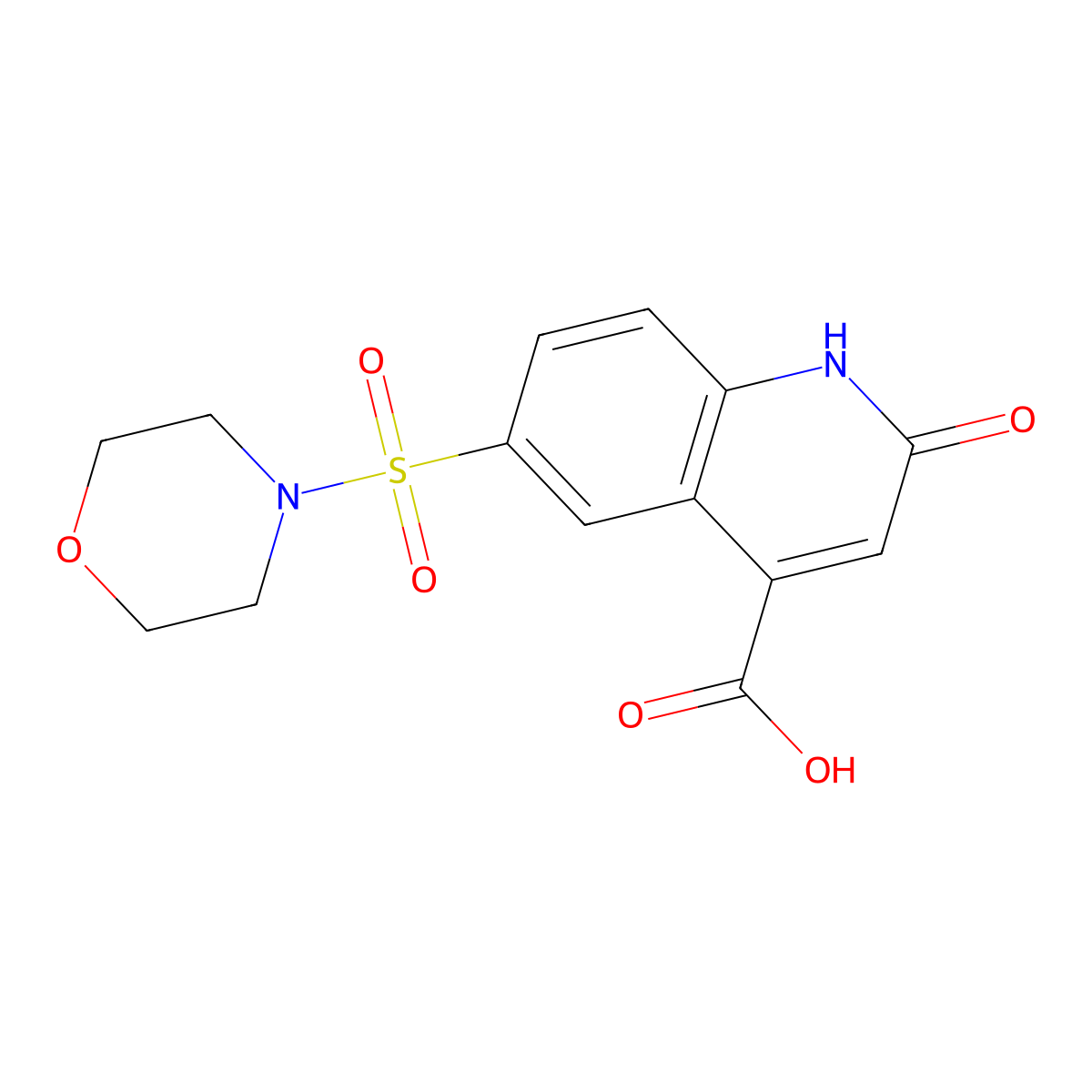 2-Hydroxy-6-(morpholine-4-sulfonyl)quinoline-4-carboxylic acid molecular structure, CAS 380426-68-6
