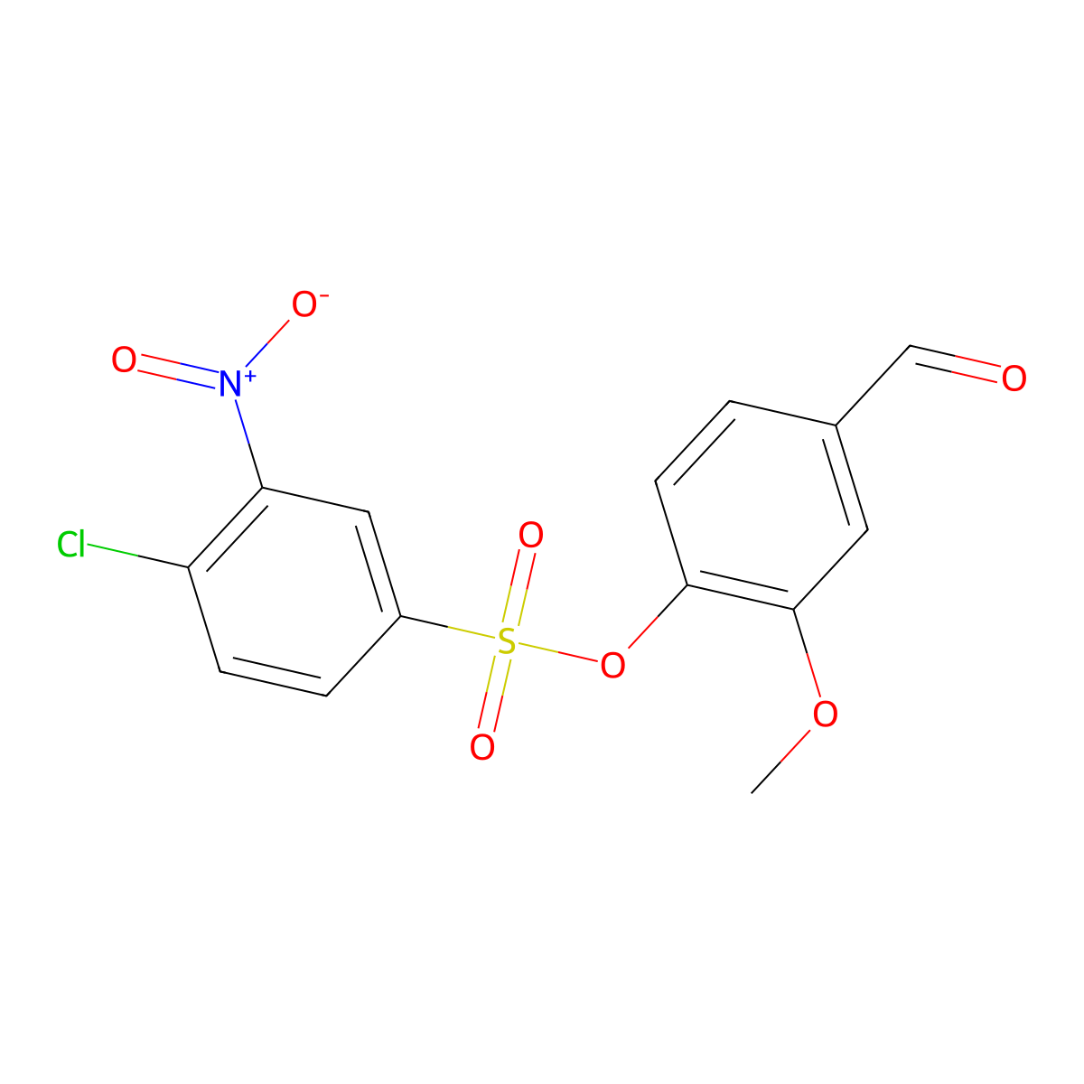 4-Formyl-2-methoxyphenyl 4-chloro-3-nitrobenzene-1-sulfonate molecular structure, CAS 380426-69-7