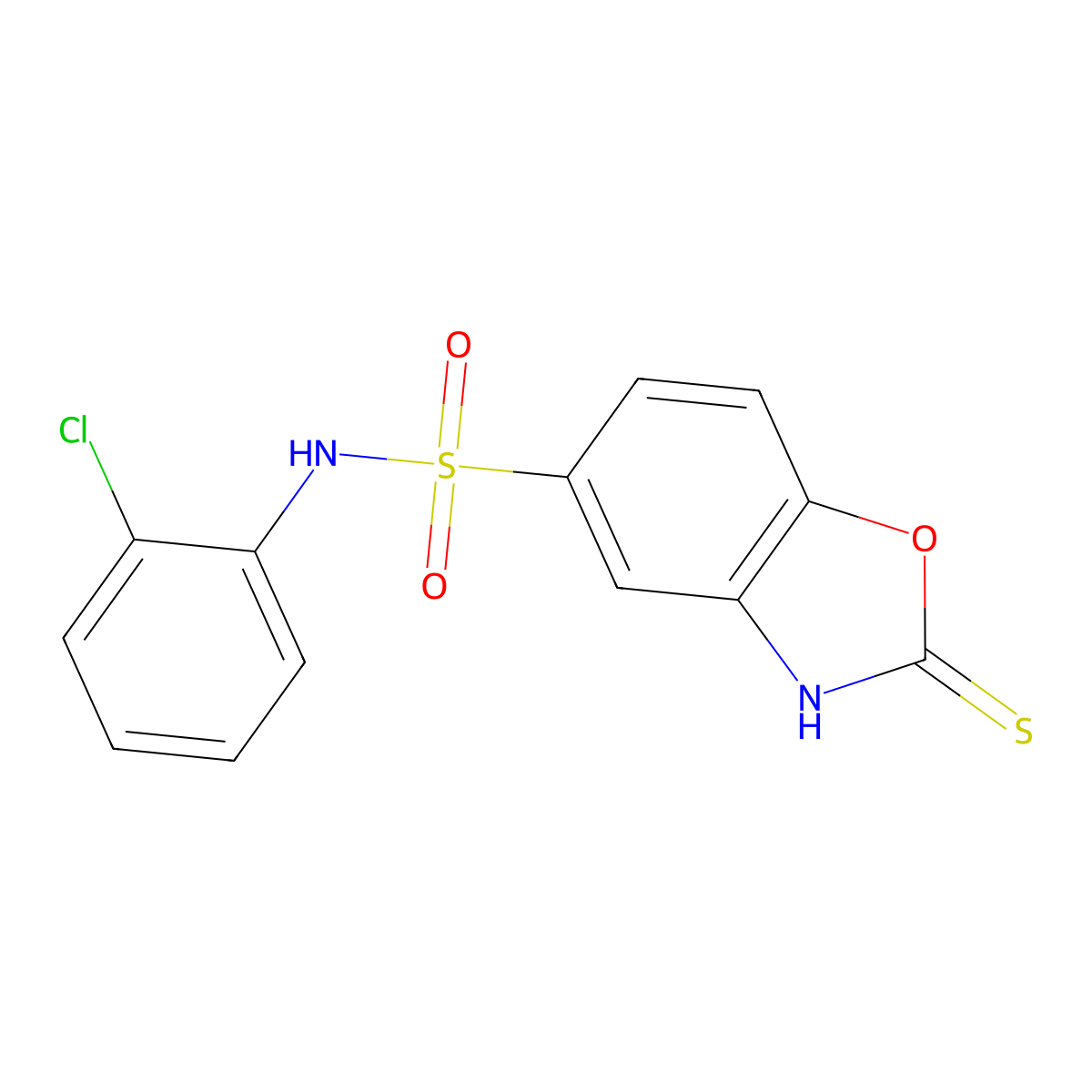 N-(2-chlorophenyl)-2-sulfanyl-1,3-benzoxazole-5-sulfonamide molecular structure, CAS 380426-70-0