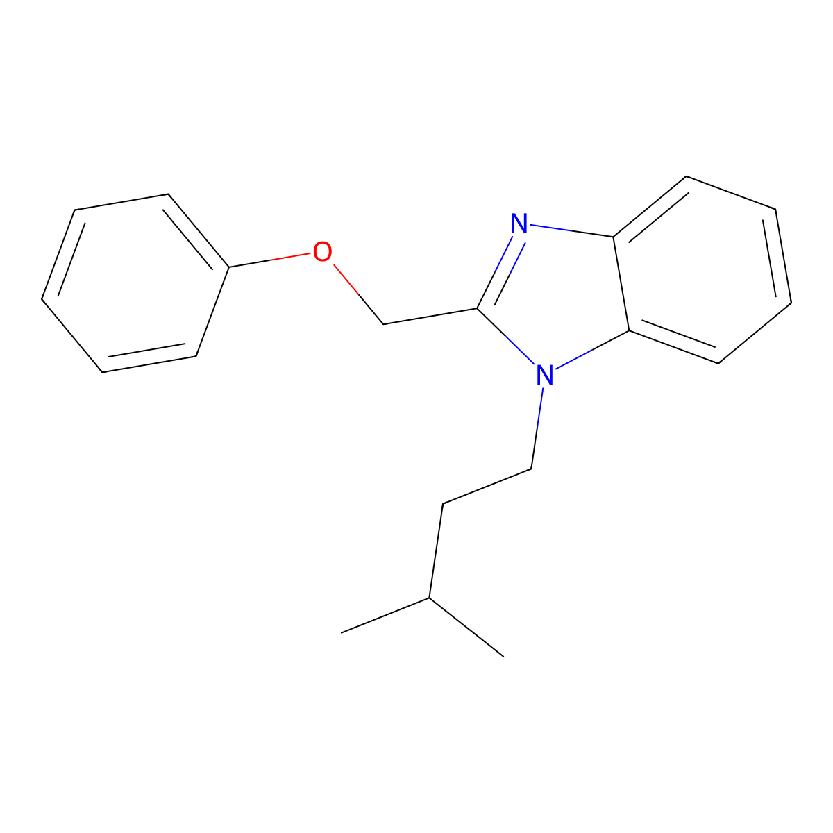 1-(3-Methylbutyl)-2-(phenoxymethyl)benzimidazole molecular structure, CAS 380426-93-7