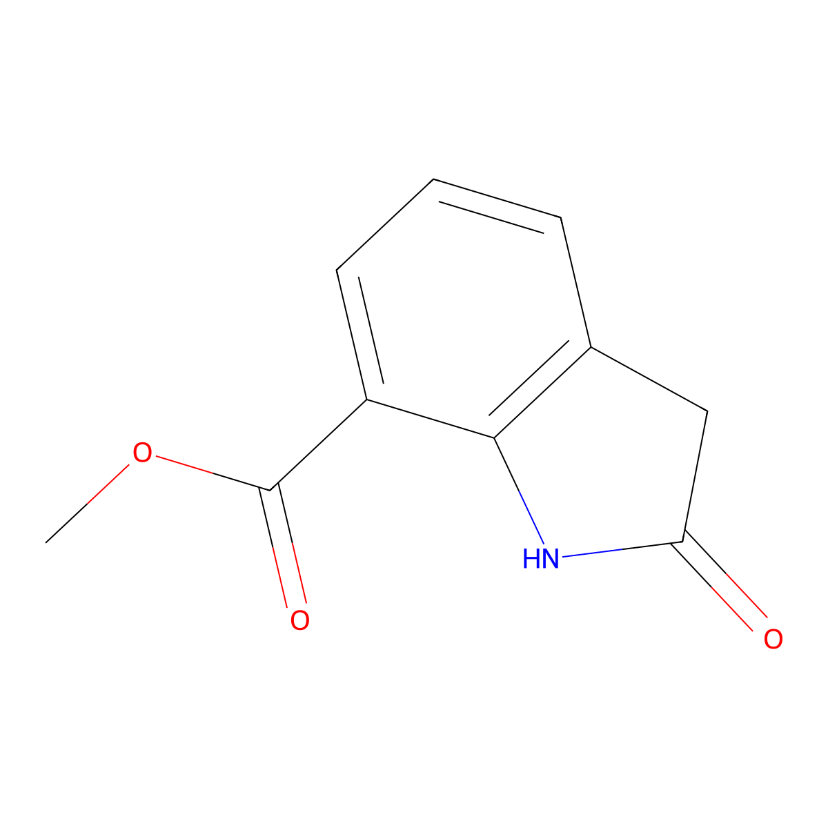 Methyl oxindole-7-carboxylate molecular structure, CAS 380427-39-4