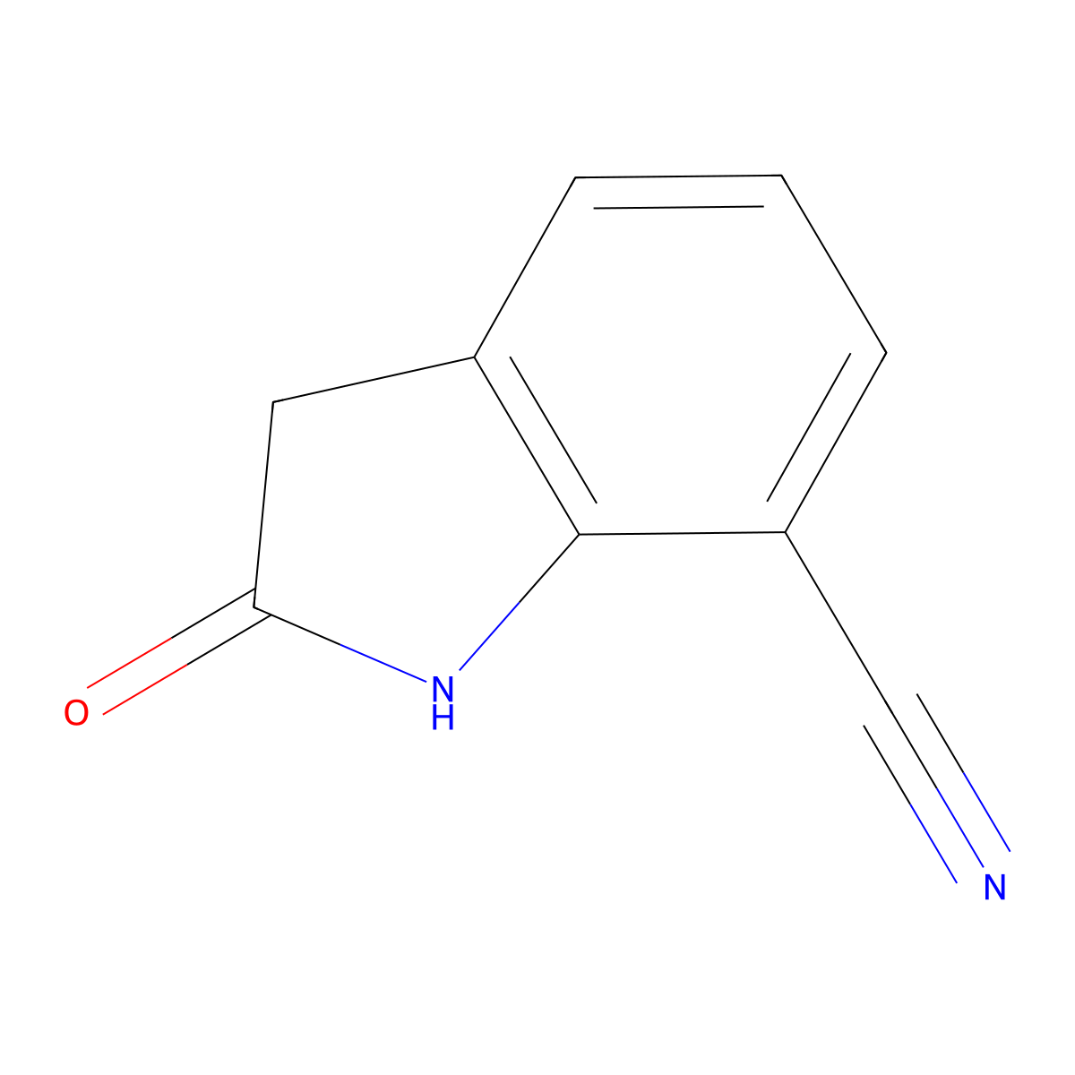 2-oxo-2,3-dihydro-1H-indole-7-carbonitrile molecular structure, CAS 380427-40-7
