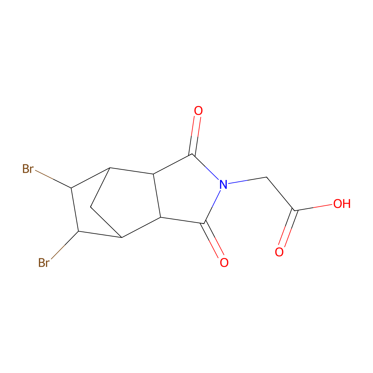 (5,6-dibromo-1,3-dioxooctahydro-2H-4,7-methanoisoindol-2-yl)acetic acid molecular structure, CAS 380428-86-4