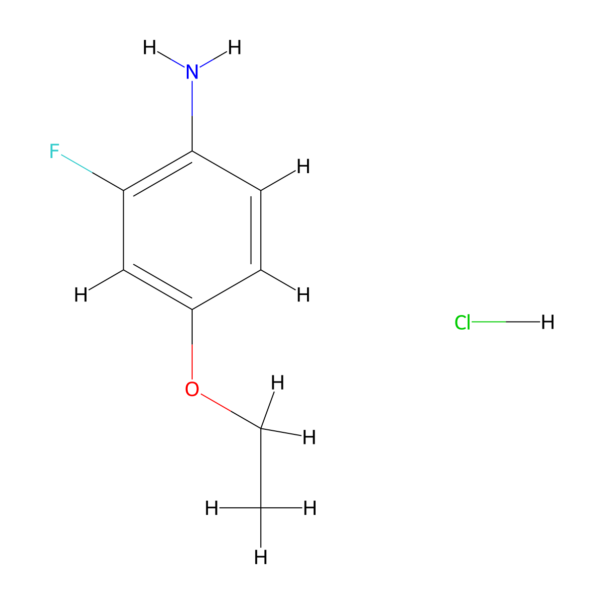 4-Ethoxy-2-fluoroaniline hydrochloride molecular structure, CAS 380430-46-6