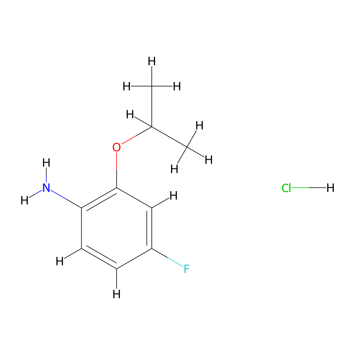 4-Fluoro-2-isopropoxyaniline hydrochloride molecular structure, CAS 380430-47-7