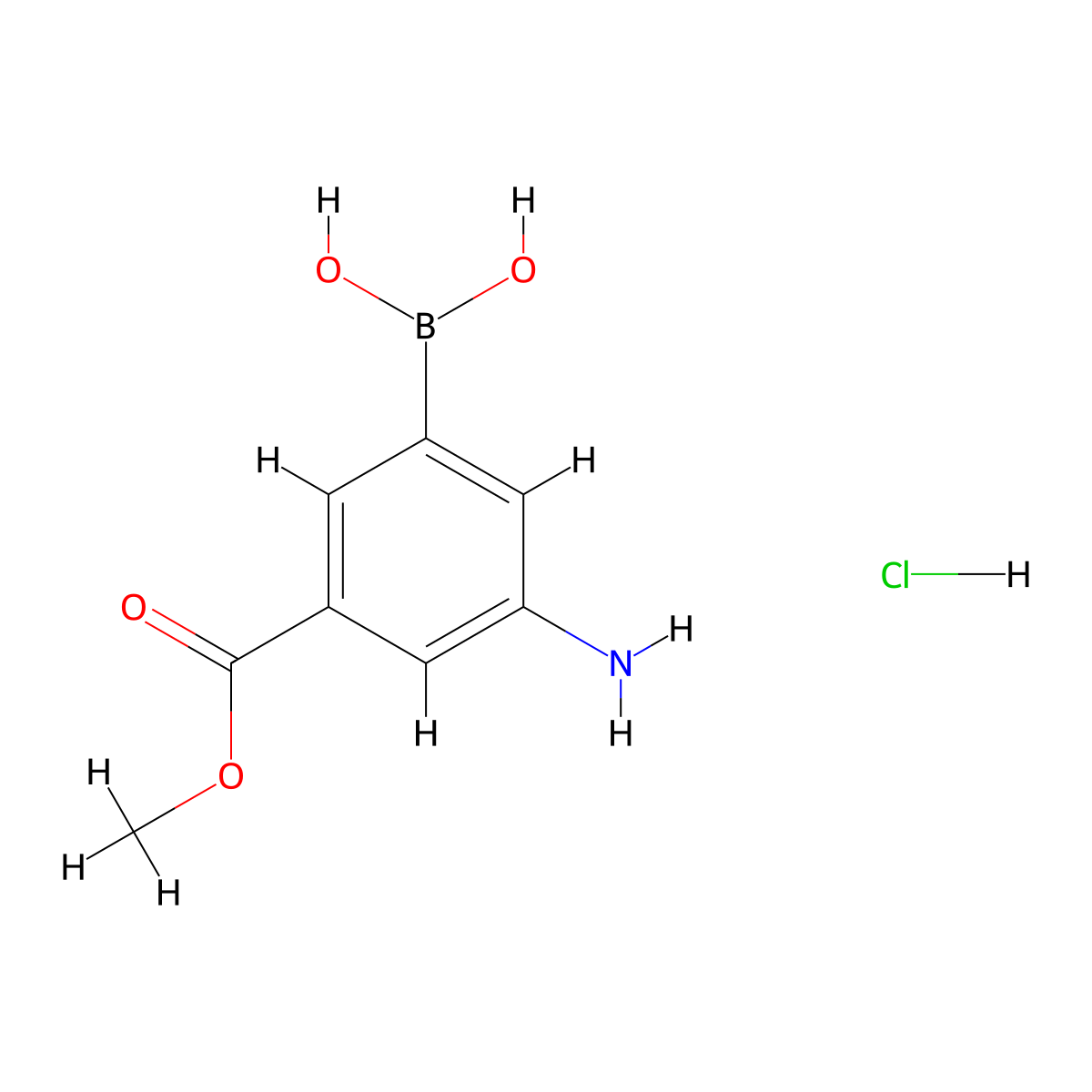 3-Amino-5-(methoxycarbonyl)benzeneboronic acid hydrochloride molecular structure, CAS 380430-56-8