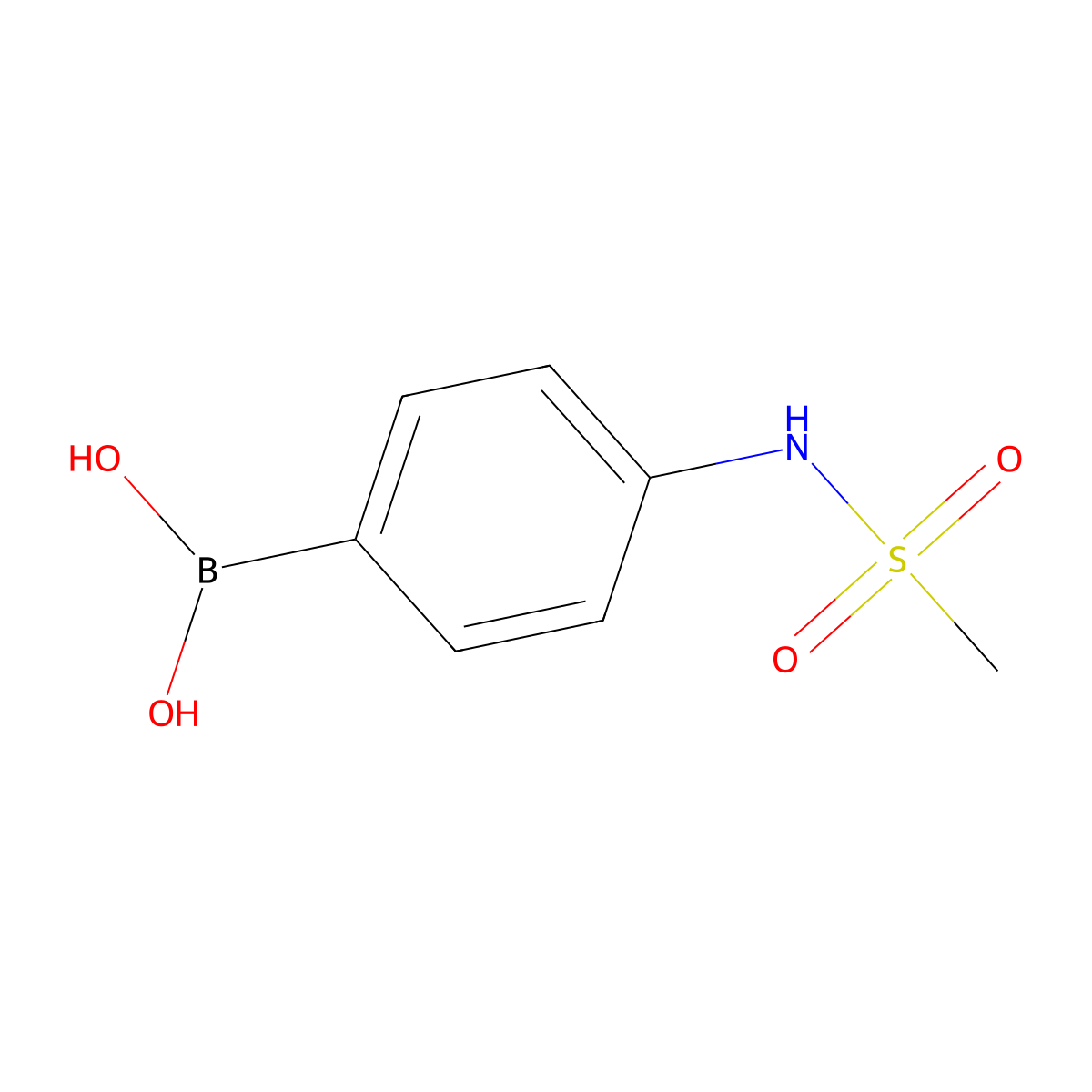 (4-Methanesulfonamidophenyl)boronic acid molecular structure, CAS 380430-57-9
