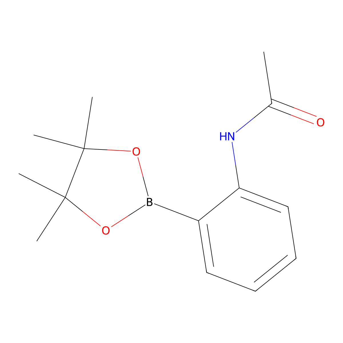 N-(2-(4,4,5,5-Tetramethyl-1,3,2-dioxaborolan-2-yl)phenyl)acetamide molecular structure, CAS 380430-61-5