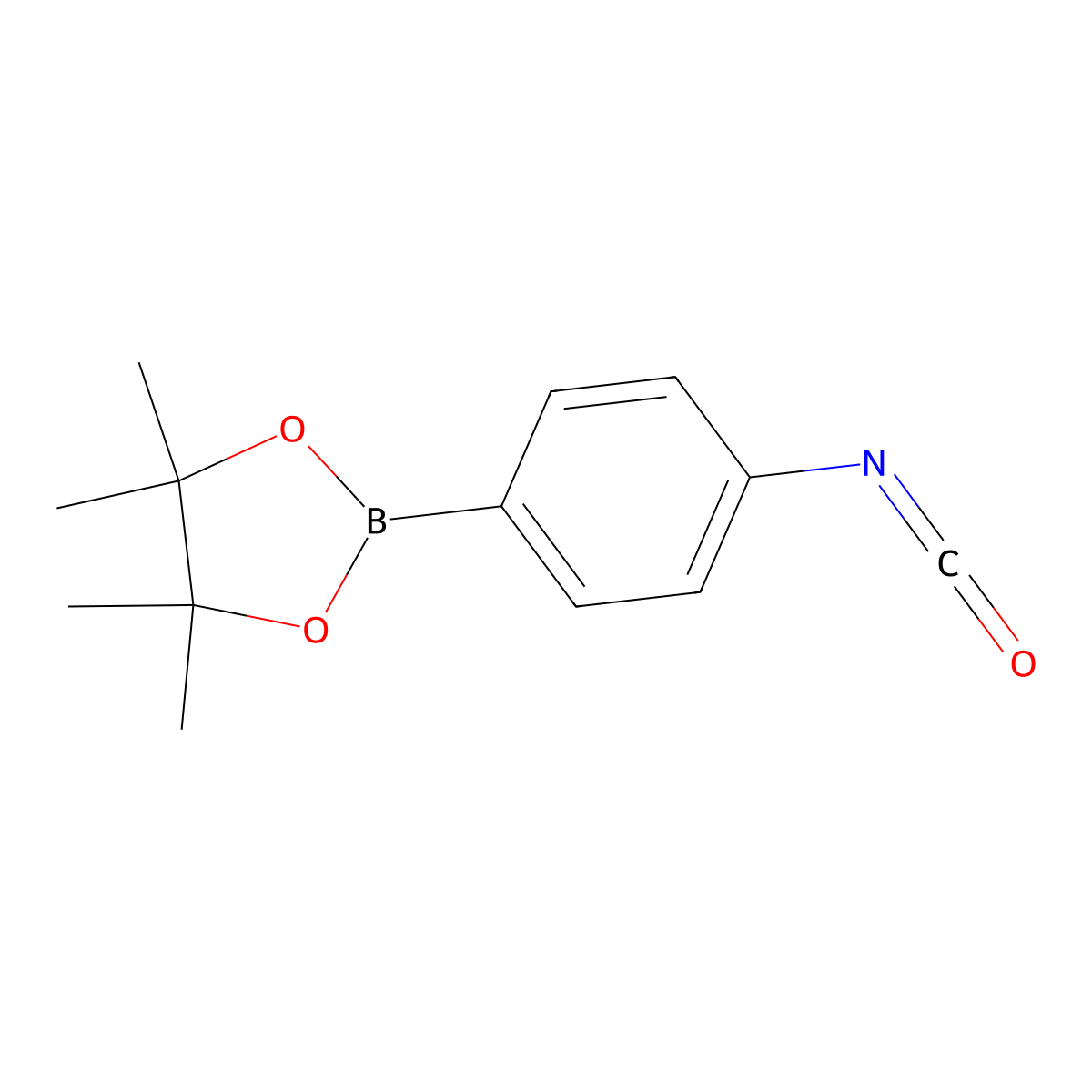 2-(4-Isocyanatophenyl)-4,4,5,5-tetramethyl-1,3,2-dioxaborolane molecular structure, CAS 380430-64-8