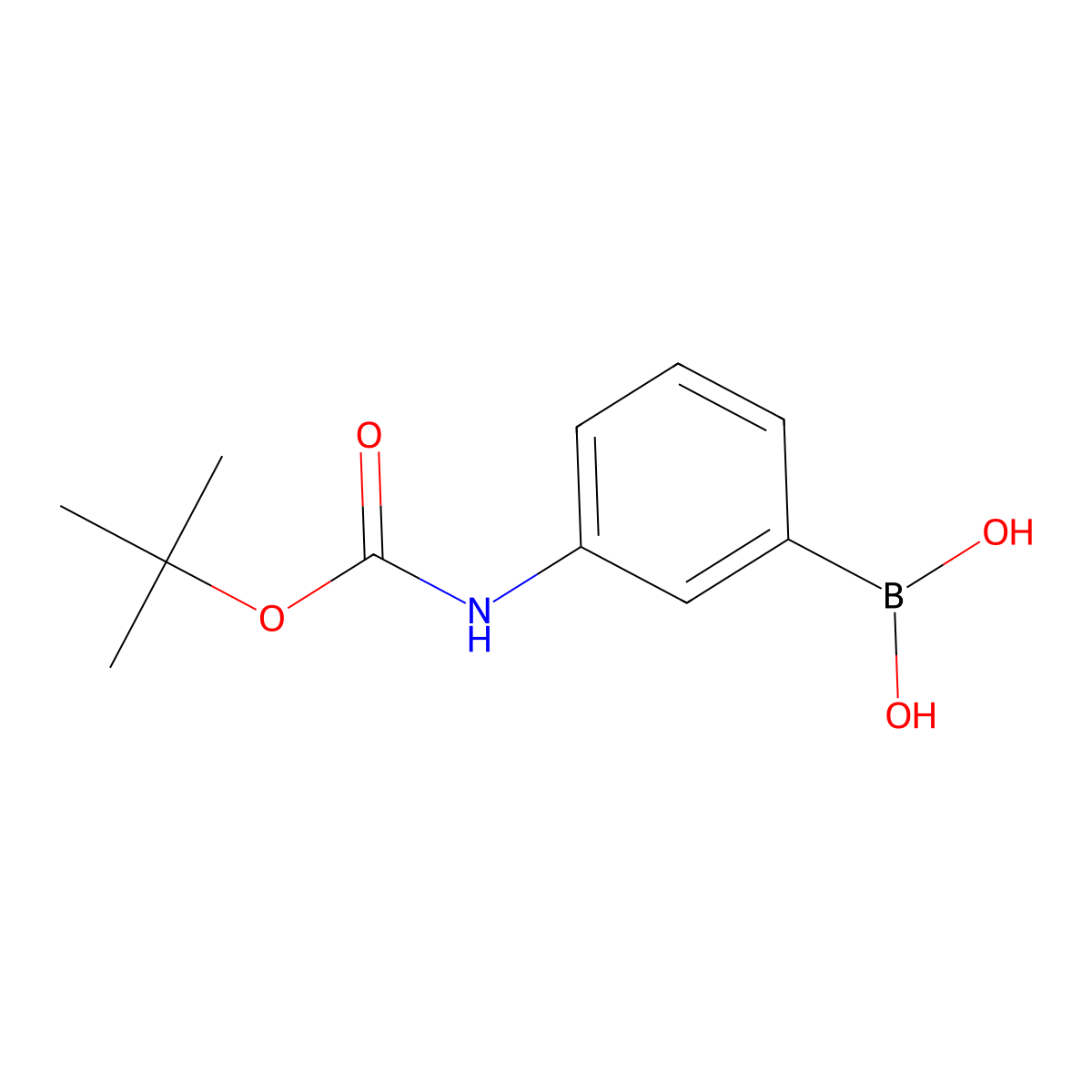 (3-Boc-aminophenyl)boronic acid molecular structure, CAS 380430-68-2