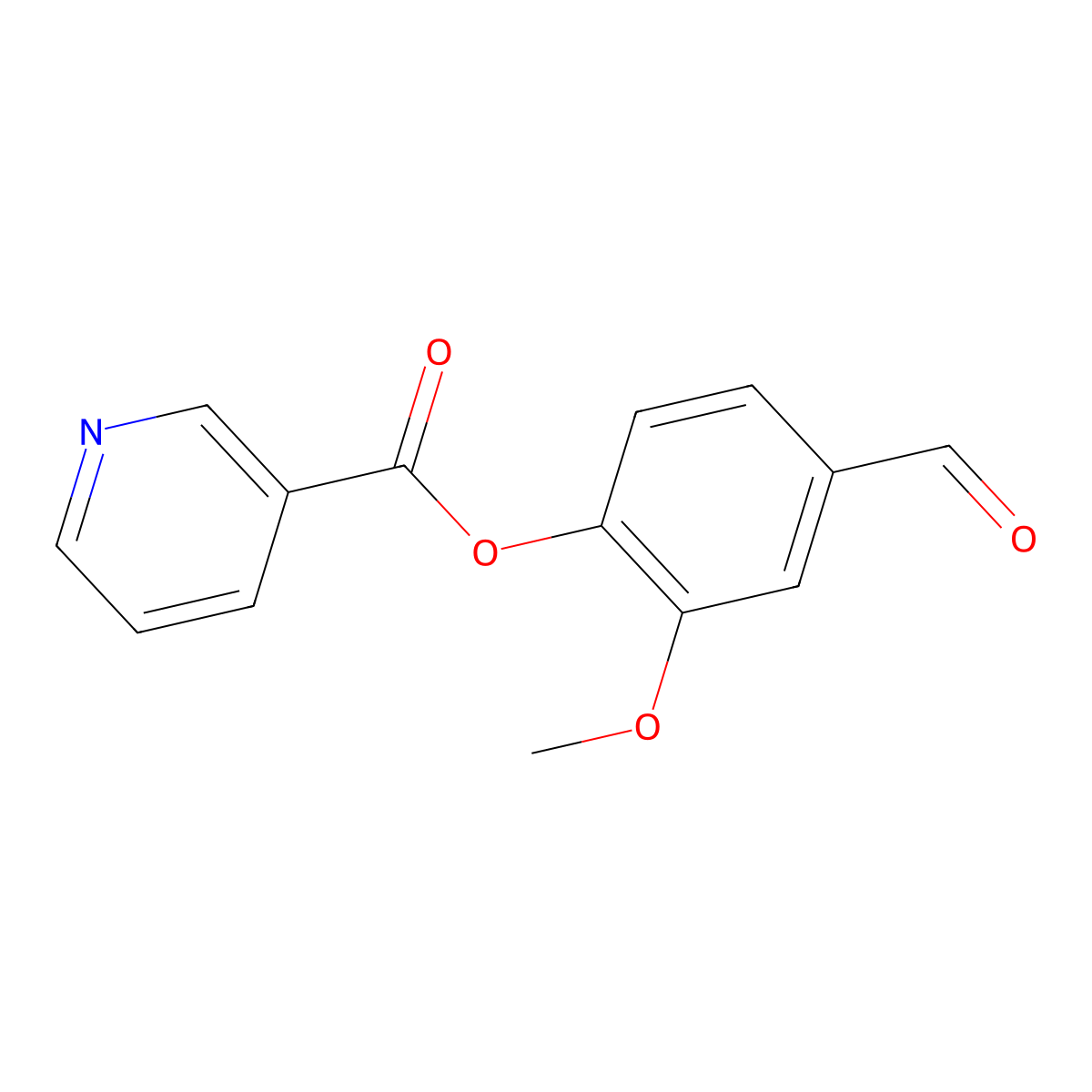 4-Formyl-2-methoxyphenyl pyridine-3-carboxylate molecular structure, CAS 380431-06-1