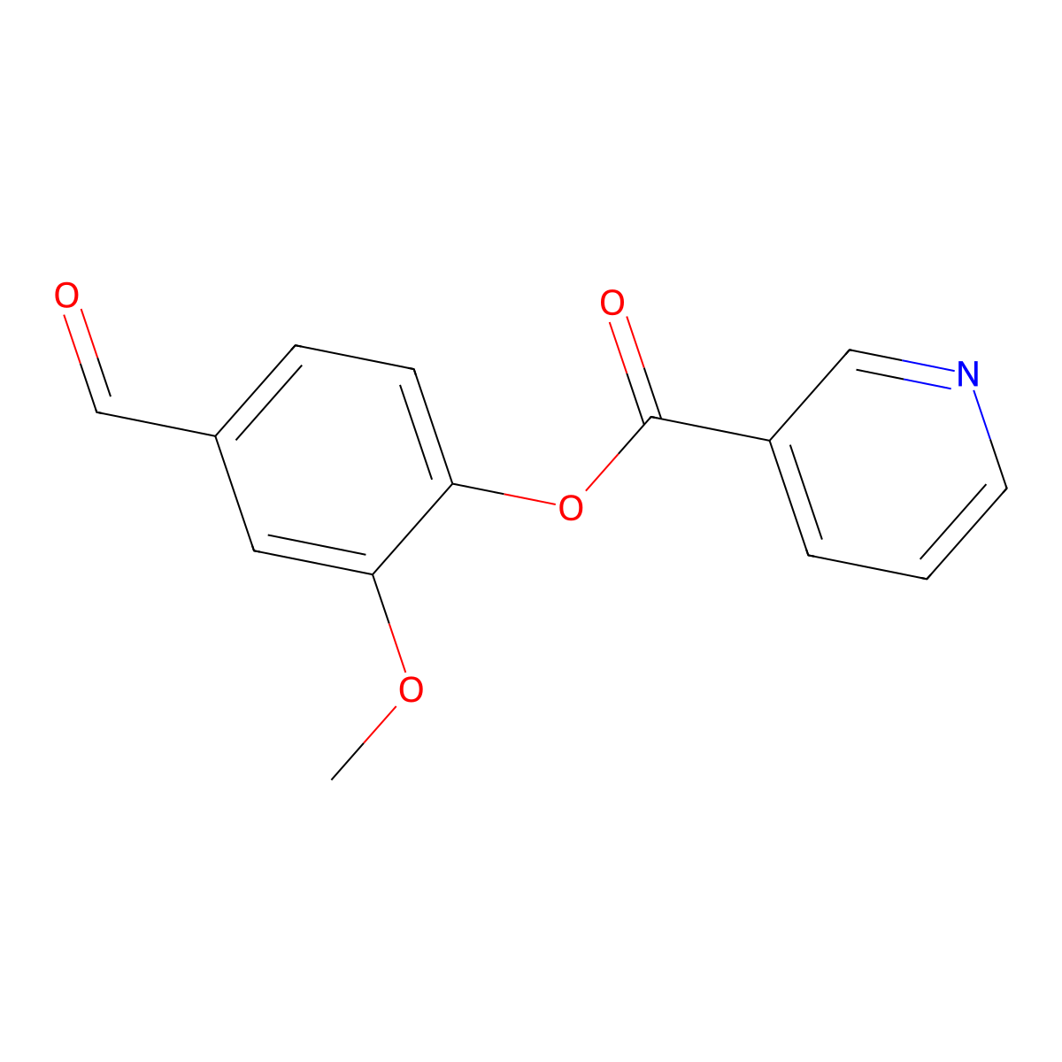 4-Formyl-2-methoxyphenyl pyridine-3-carboxylate molecular structure, CAS 380431-06-1