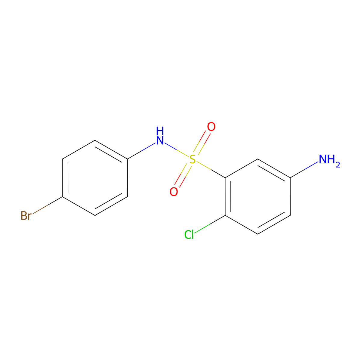 5-amino-N-(4-bromophenyl)-2-chlorobenzene-1-sulfonamide molecular structure, CAS 380431-07-2