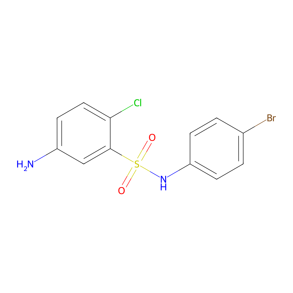 5-amino-N-(4-bromophenyl)-2-chlorobenzene-1-sulfonamide molecular structure, CAS 380431-07-2