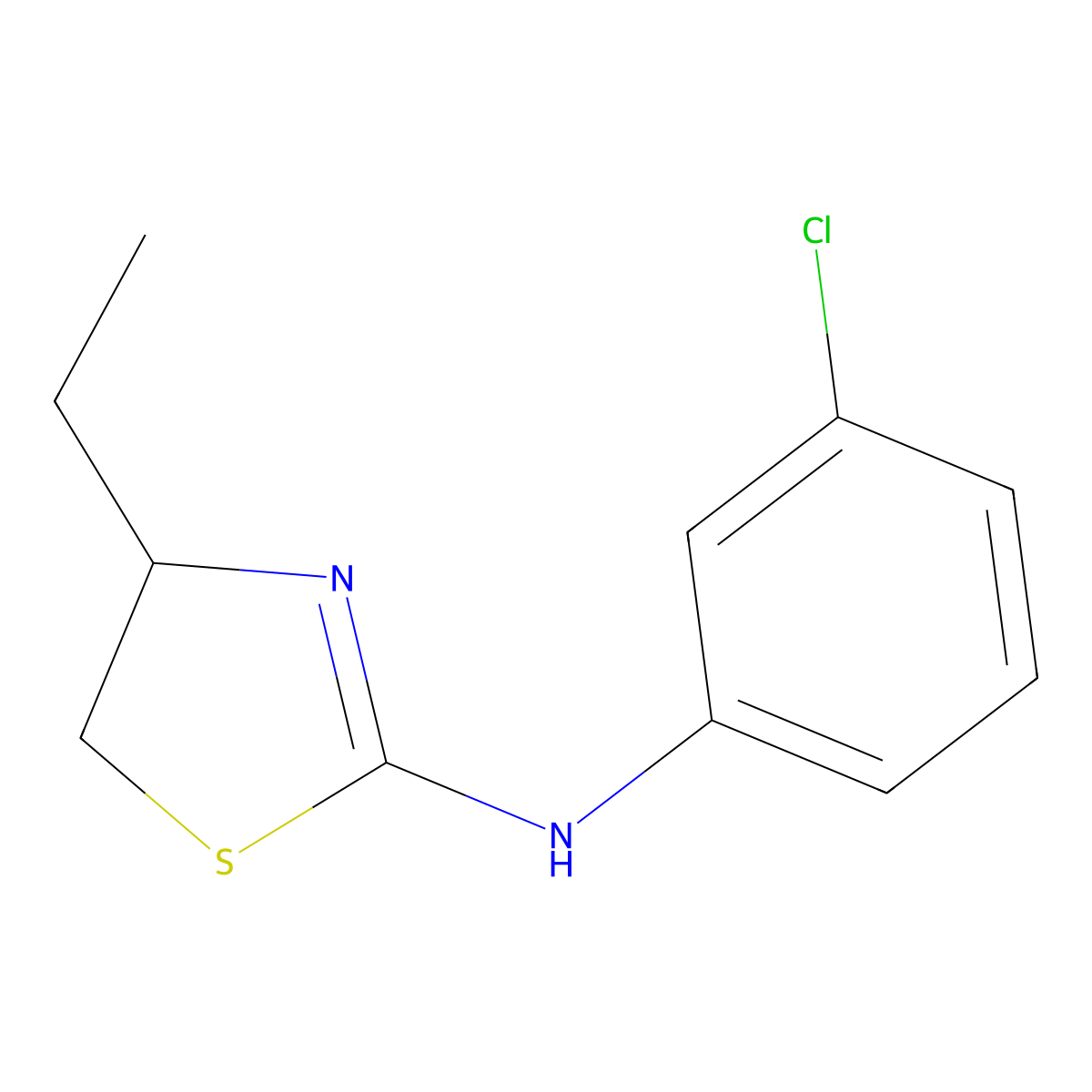 N-(3-chlorophenyl)-4-ethyl-4,5-dihydro-1,3-thiazol-2-amine molecular structure, CAS 380431-12-9