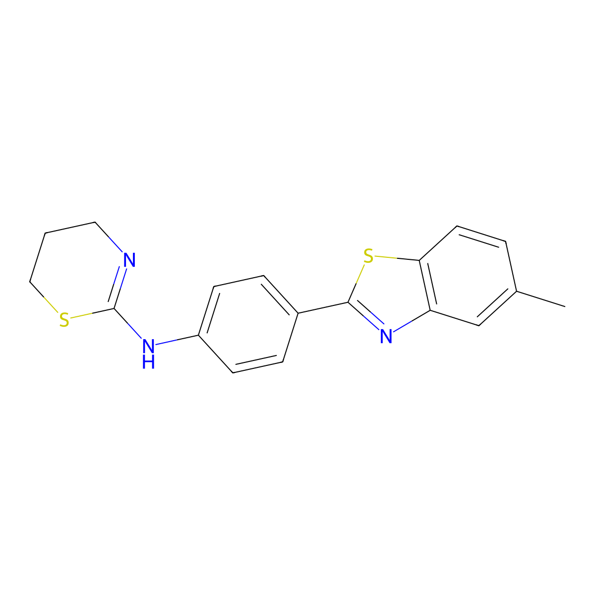 N-[4-(5-methyl-1,3-benzothiazol-2-yl)phenyl]-5,6-dihydro-4H-1,3-thiazin-2-amine molecular structure, CAS 380431-15-2