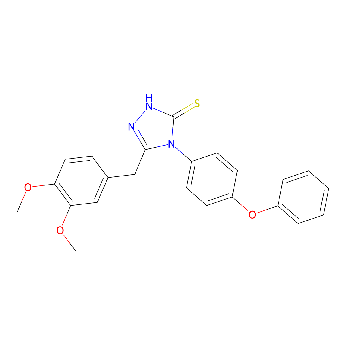 5-[(3,4-dimethoxyphenyl)methyl]-4-(4-phenoxyphenyl)-4H-1,2,4-triazole-3-thiol molecular structure, CAS 380431-16-3