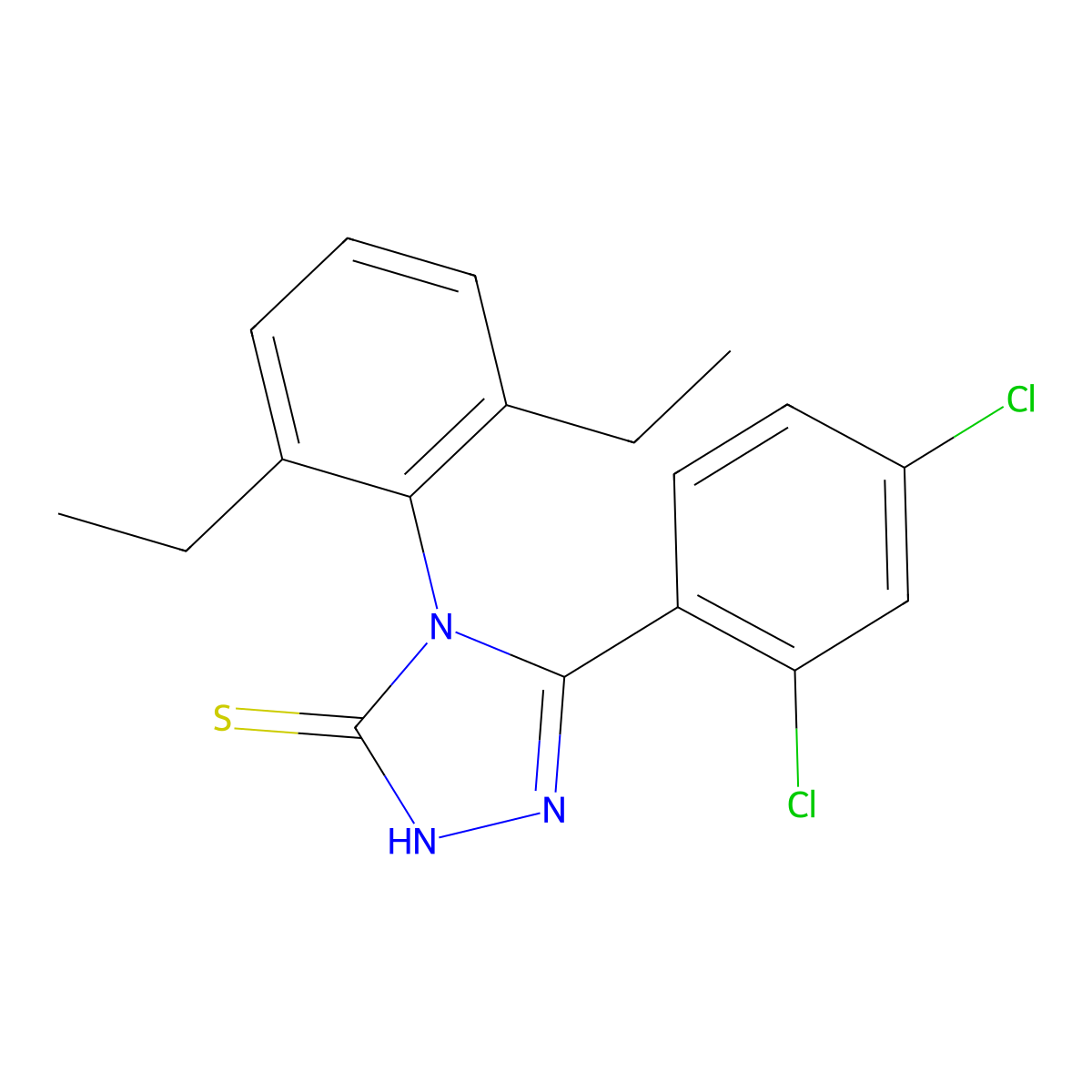 5-(2,4-dichlorophenyl)-4-(2,6-diethylphenyl)-4H-1,2,4-triazole-3-thiol molecular structure, CAS 380431-24-3