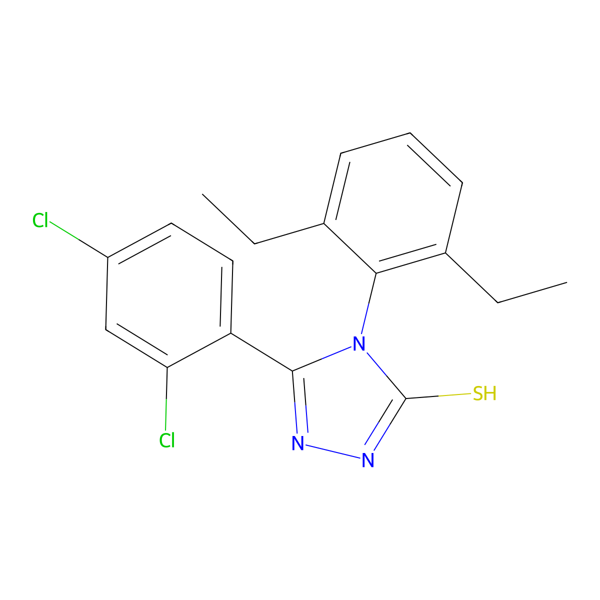 5-(2,4-dichlorophenyl)-4-(2,6-diethylphenyl)-4H-1,2,4-triazole-3-thiol molecular structure, CAS 380431-24-3