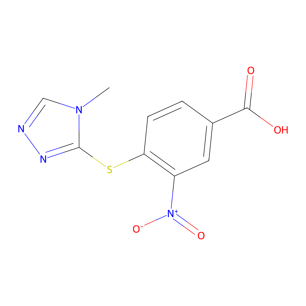 4-[(4-methyl-4H-1,2,4-triazol-3-yl)sulfanyl]-3-nitrobenzoic acid molecular structure, CAS 380431-58-3