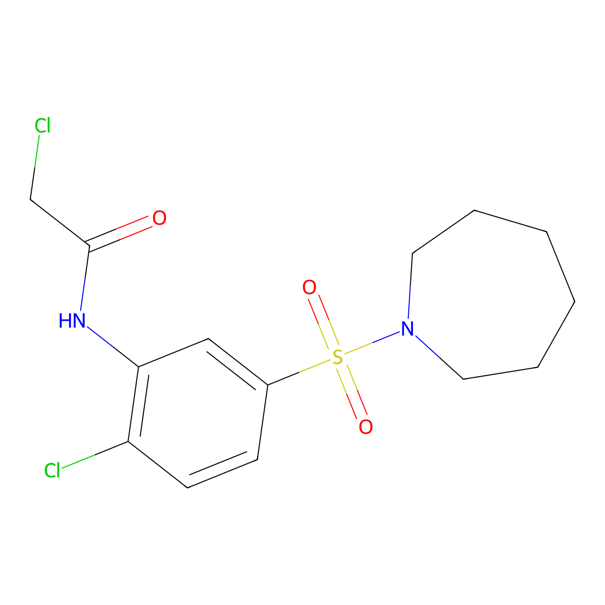N-[5-(azepane-1-sulfonyl)-2-chlorophenyl]-2-chloroacetamide molecular structure, CAS 380431-59-4