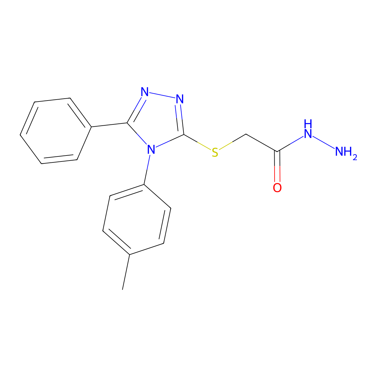 2-{[4-(4-methylphenyl)-5-phenyl-4H-1,2,4-triazol-3-yl]sulfanyl}acetohydrazide molecular structure, CAS 380431-74-3
