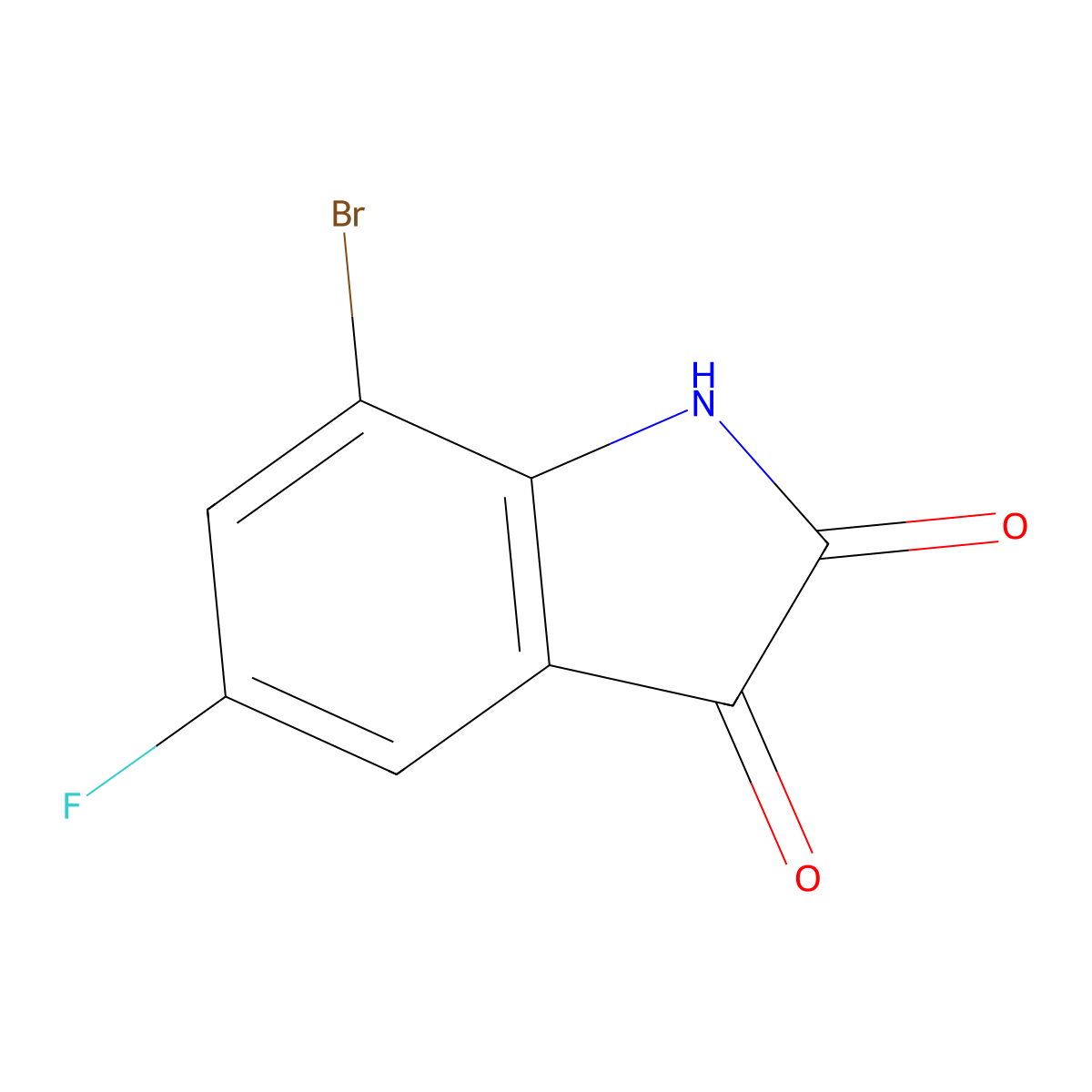 7-bromo-5-fluoro-2,3-dihydro-1H-indole-2,3-dione molecular structure, CAS 380431-78-7