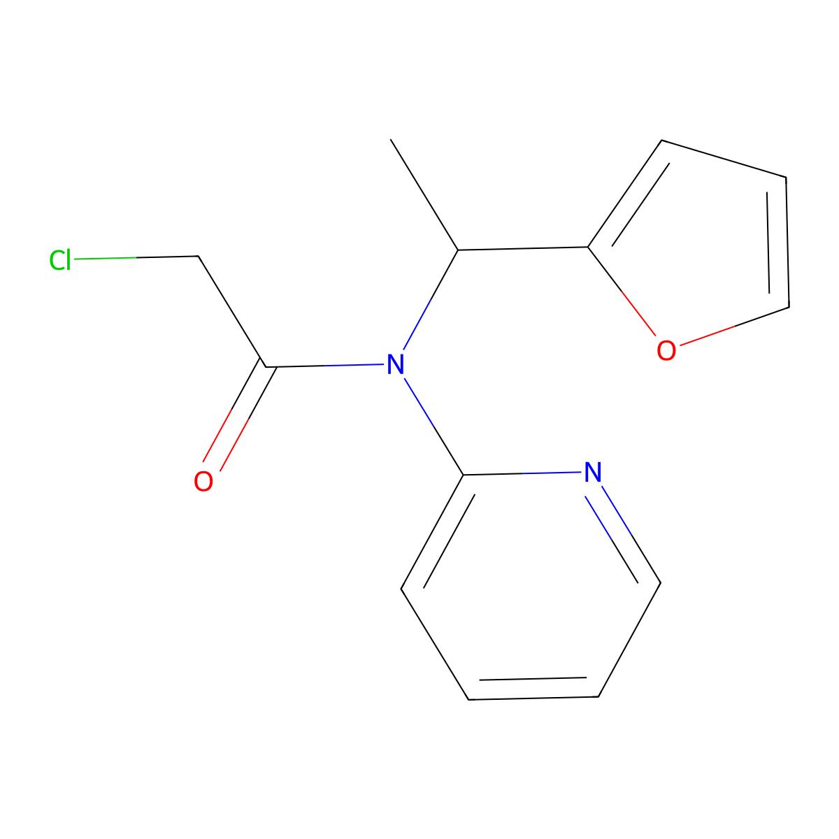 2-chloro-N-[1-(furan-2-yl)ethyl]-N-(pyridin-2-yl)acetamide molecular structure, CAS 380432-15-5