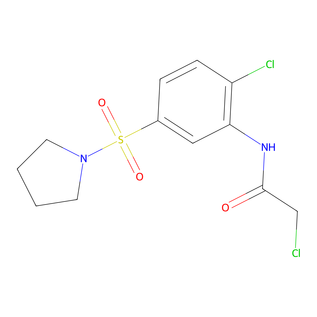 2-chloro-N-[2-chloro-5-(pyrrolidine-1-sulfonyl)phenyl]acetamide molecular structure, CAS 380432-18-8