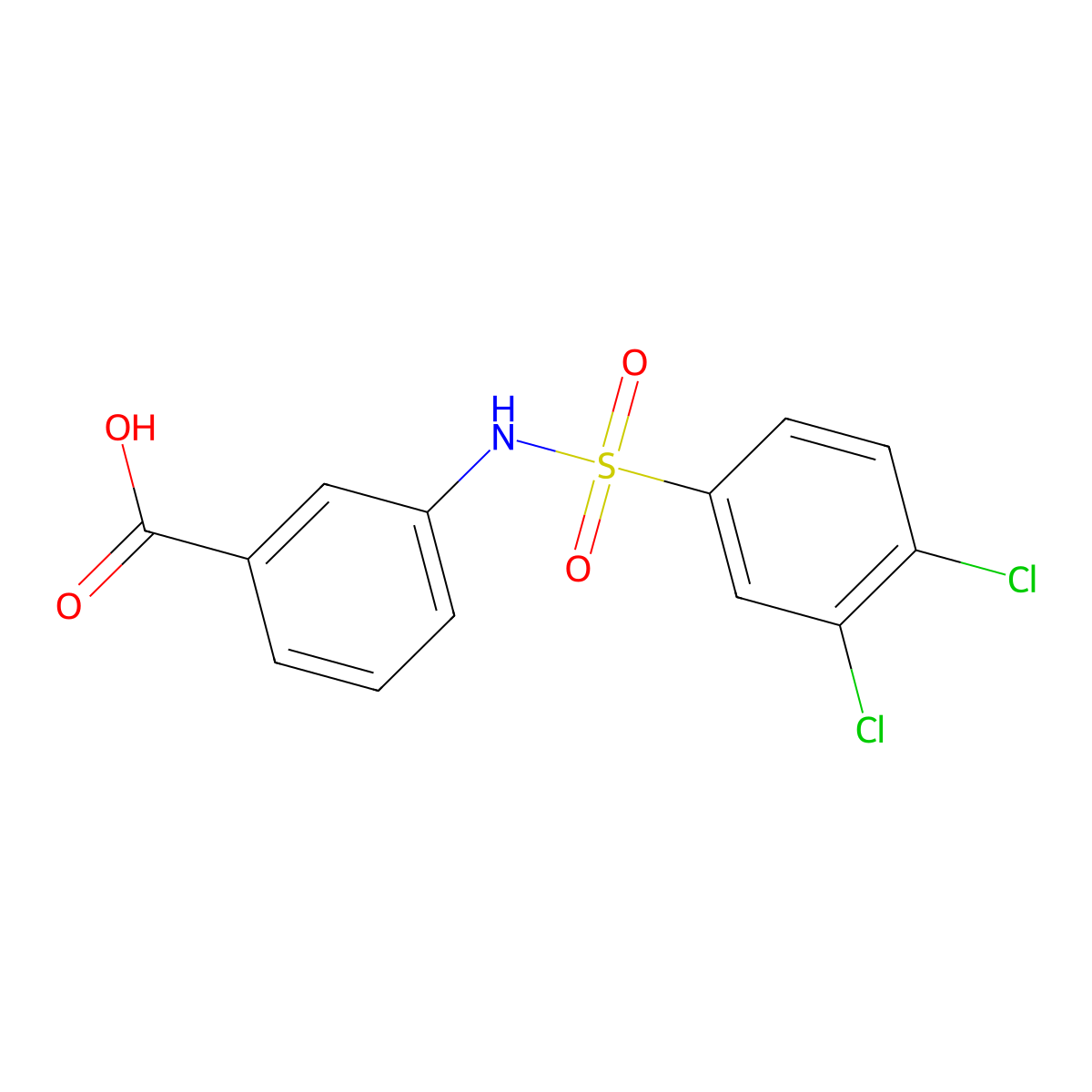 3-(3,4-Dichlorobenzenesulfonamido)benzoic acid molecular structure, CAS 380432-28-0