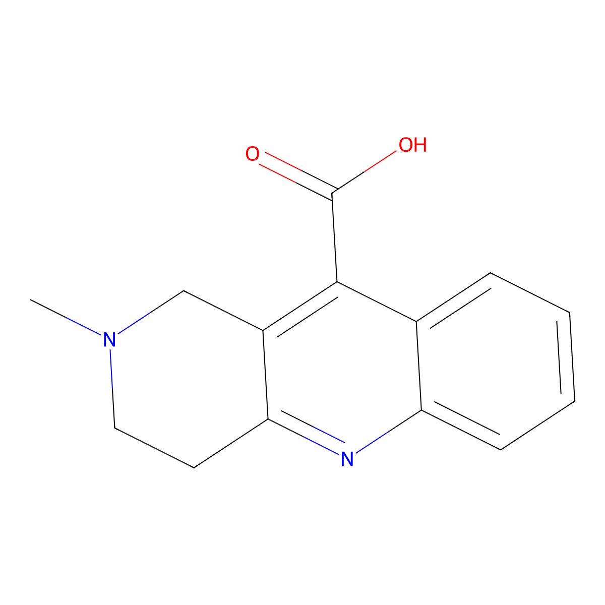 2-methyl-1H,2H,3H,4H-benzo(b)1,6-naphthyridine-10-carboxylic acid molecular structure, CAS 380432-30-4