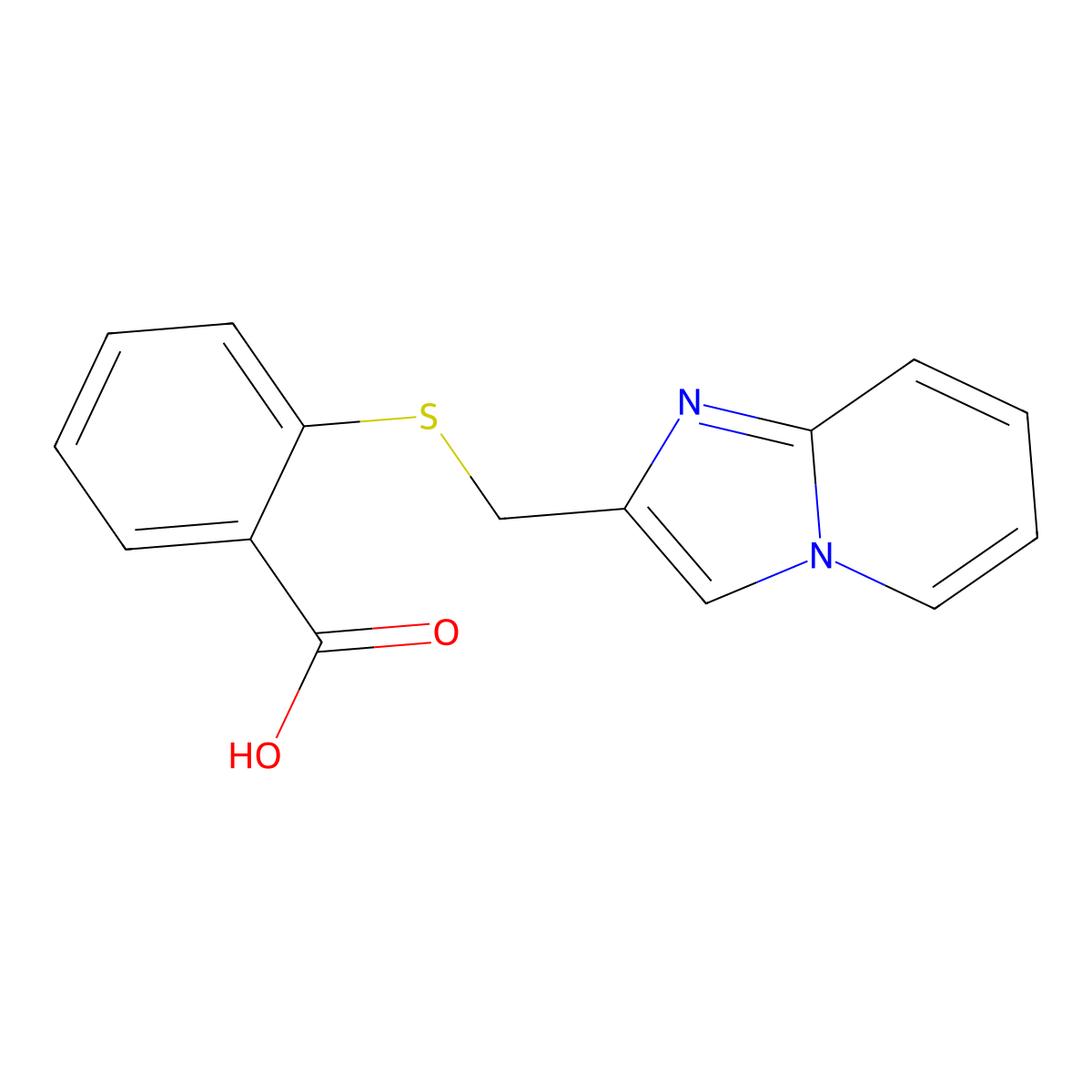 2-[({Imidazo[1,2-a]pyridin-2-yl}methyl)sulfanyl]benzoic acid molecular structure, CAS 380435-06-3