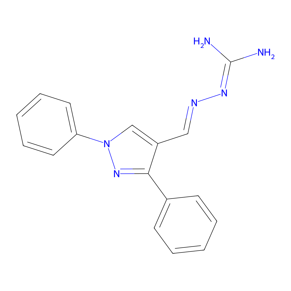 N-{[(1,3-diphenyl-1H-pyrazol-4-yl)methylidene]amino}guanidine molecular structure, CAS 380436-54-4