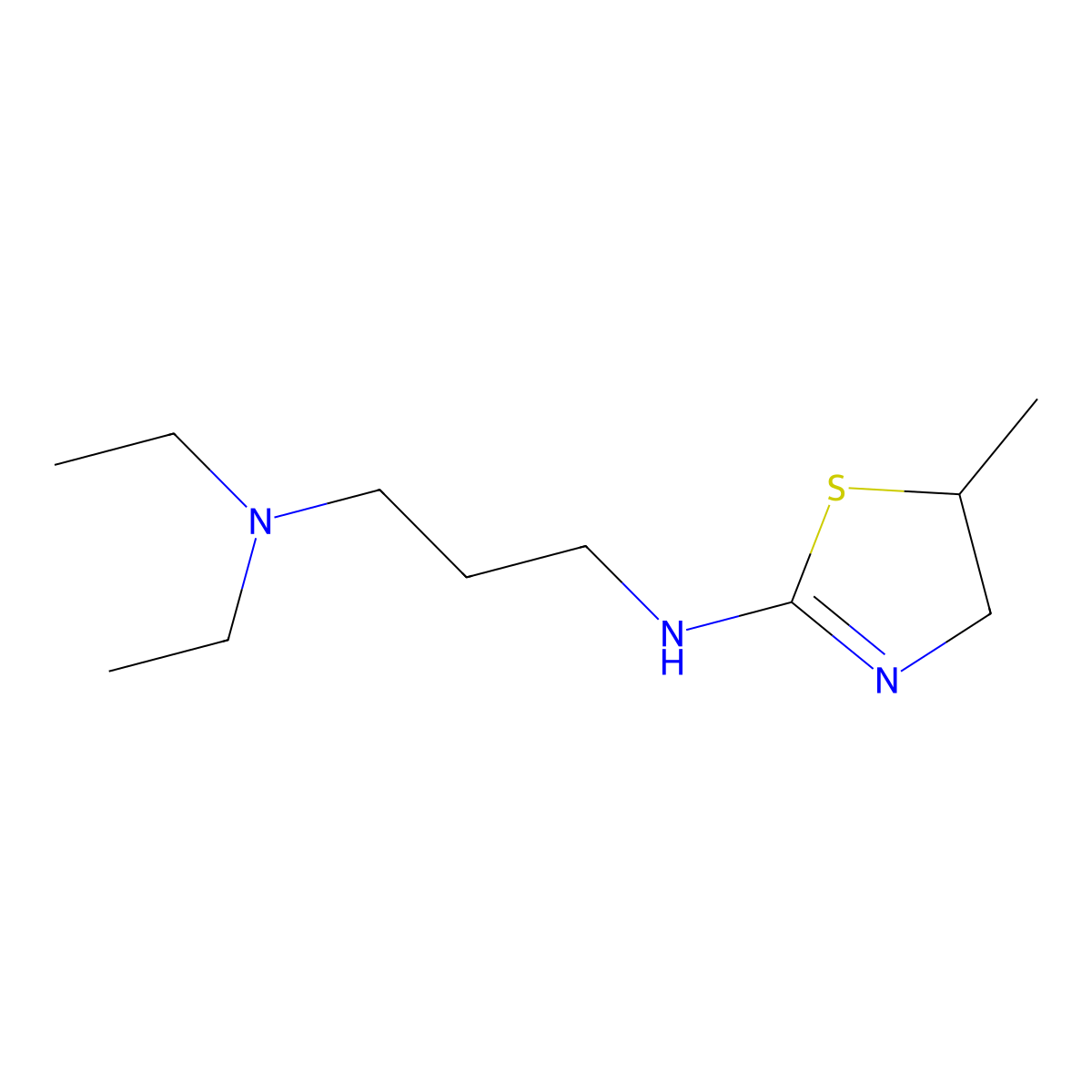 Diethyl({3-[(5-methyl-1,3-thiazolidin-2-ylidene)amino]propyl})amine molecular structure, CAS 380436-81-7