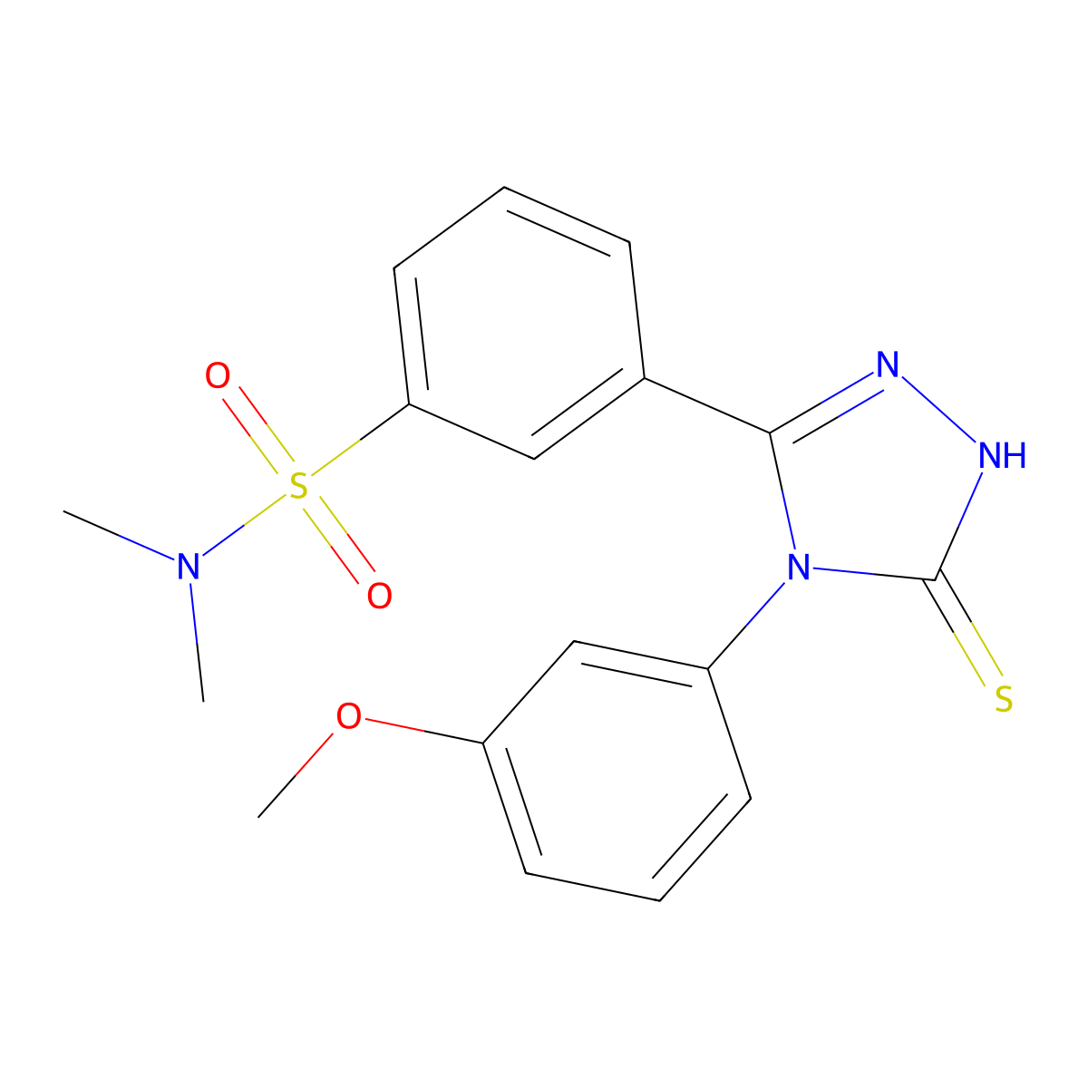 3-[4-(3-methoxyphenyl)-5-sulfanyl-4H-1,2,4-triazol-3-yl]-N,N-dimethylbenzene-1-sulfonamide molecular structure, CAS 380436-83-9