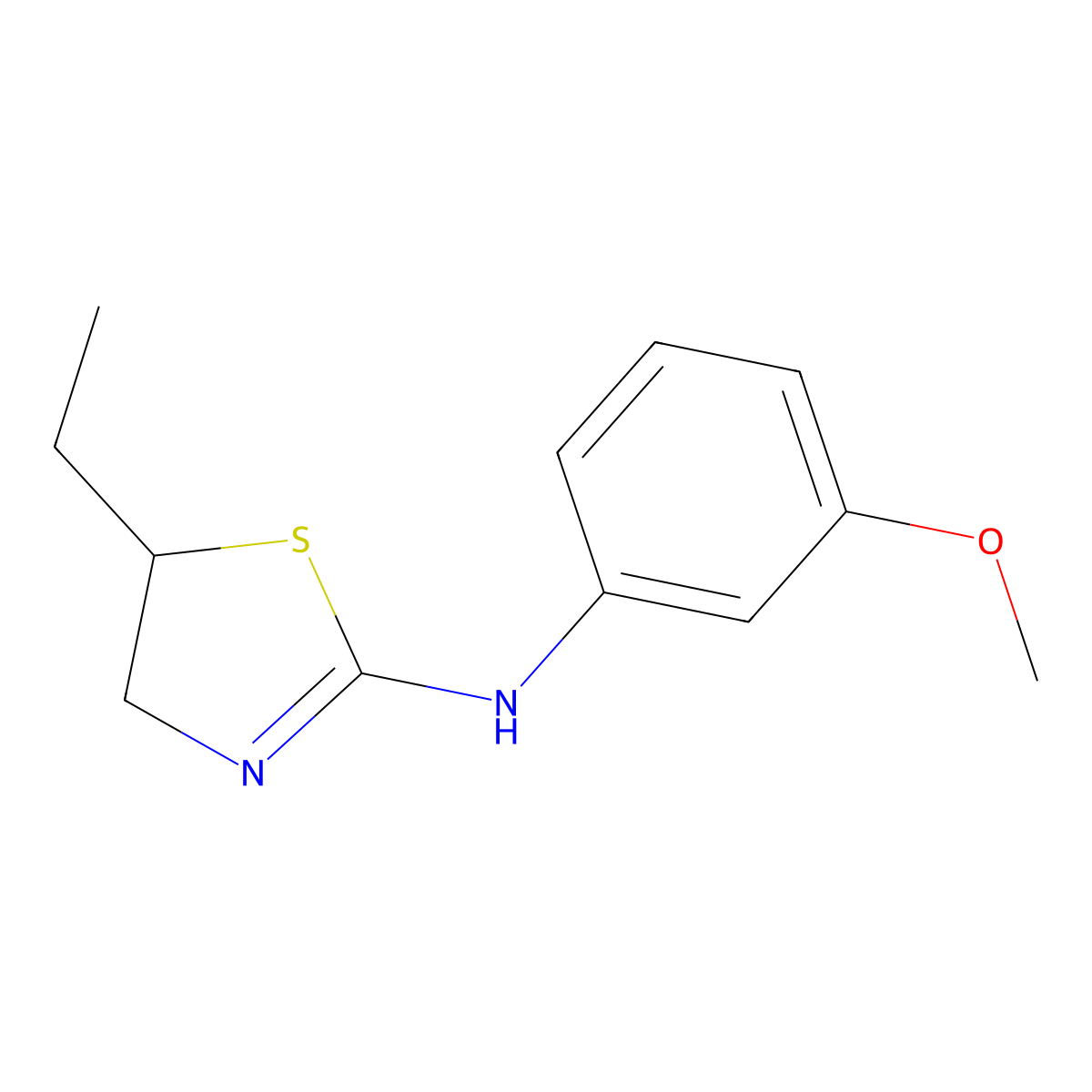 5-ethyl-N-(3-methoxyphenyl)-4,5-dihydro-1,3-thiazol-2-amine molecular structure, CAS 380436-90-8