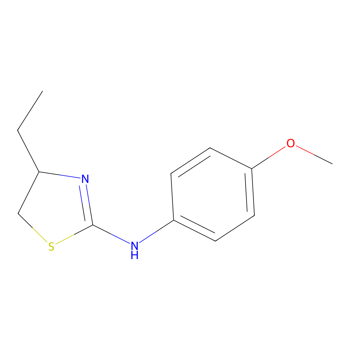 4-ethyl-N-(4-methoxyphenyl)-4,5-dihydro-1,3-thiazol-2-amine molecular structure, CAS 380436-92-0