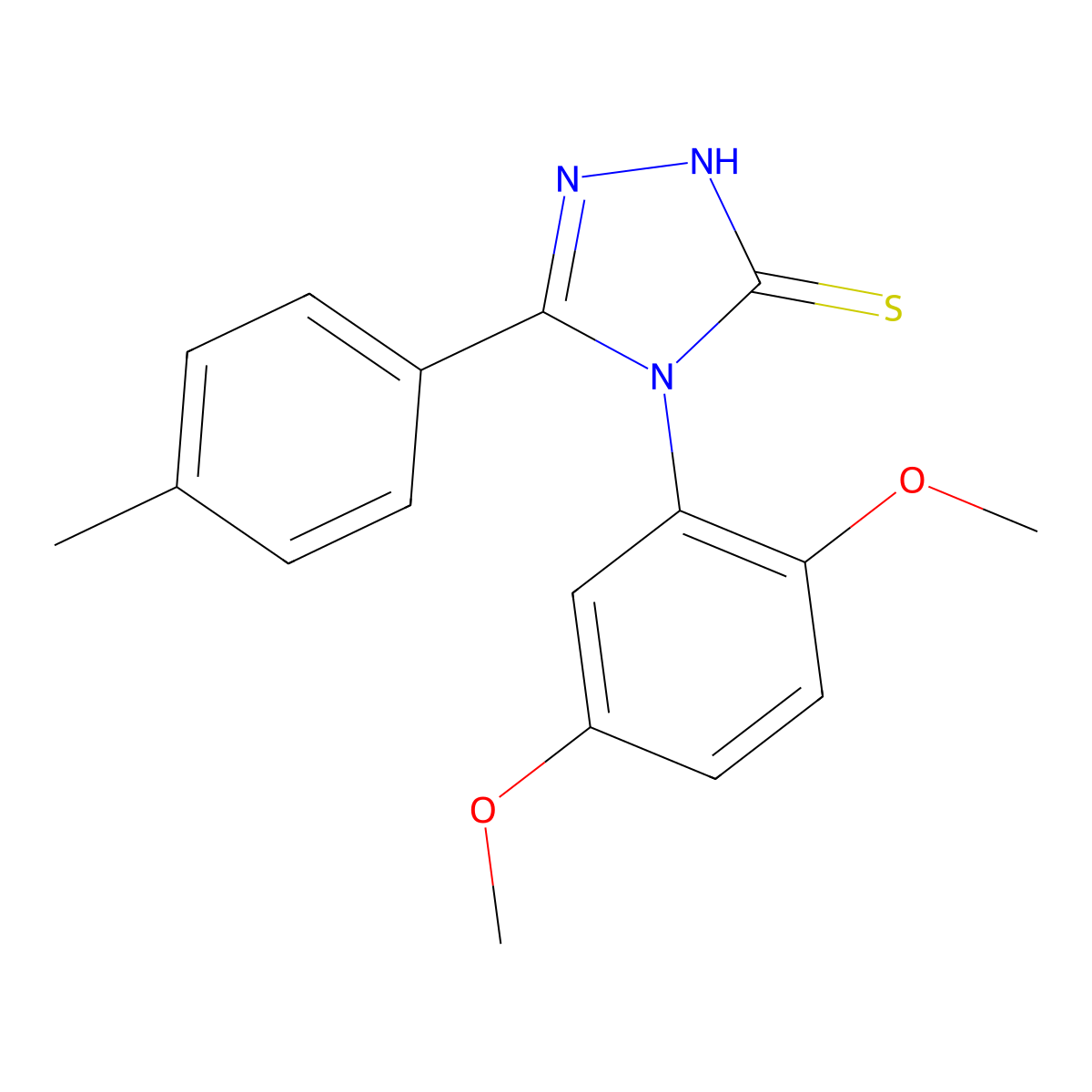 4-(2,5-dimethoxyphenyl)-5-(4-methylphenyl)-4H-1,2,4-triazole-3-thiol molecular structure, CAS 380436-95-3
