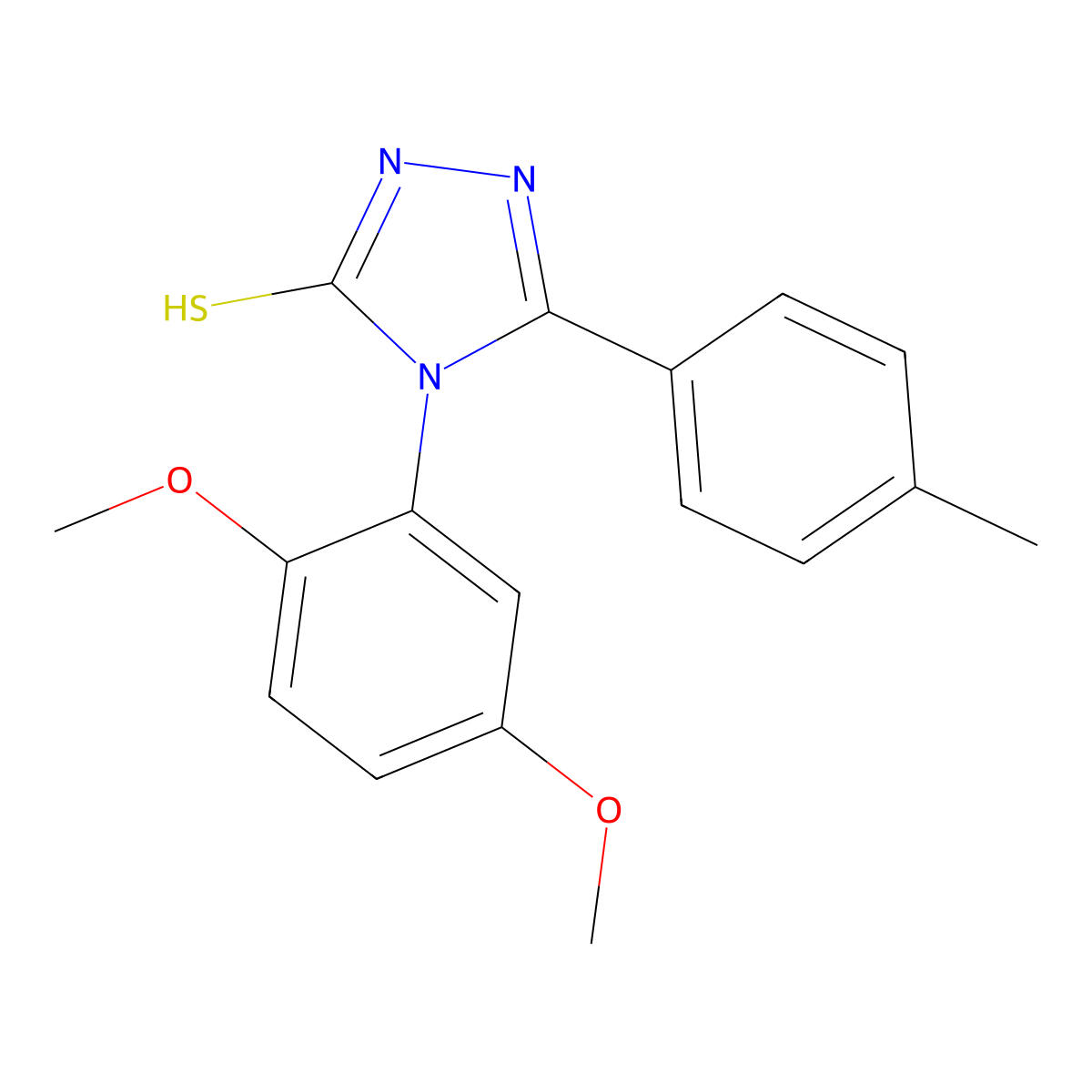 4-(2,5-dimethoxyphenyl)-5-(4-methylphenyl)-4H-1,2,4-triazole-3-thiol molecular structure, CAS 380436-95-3