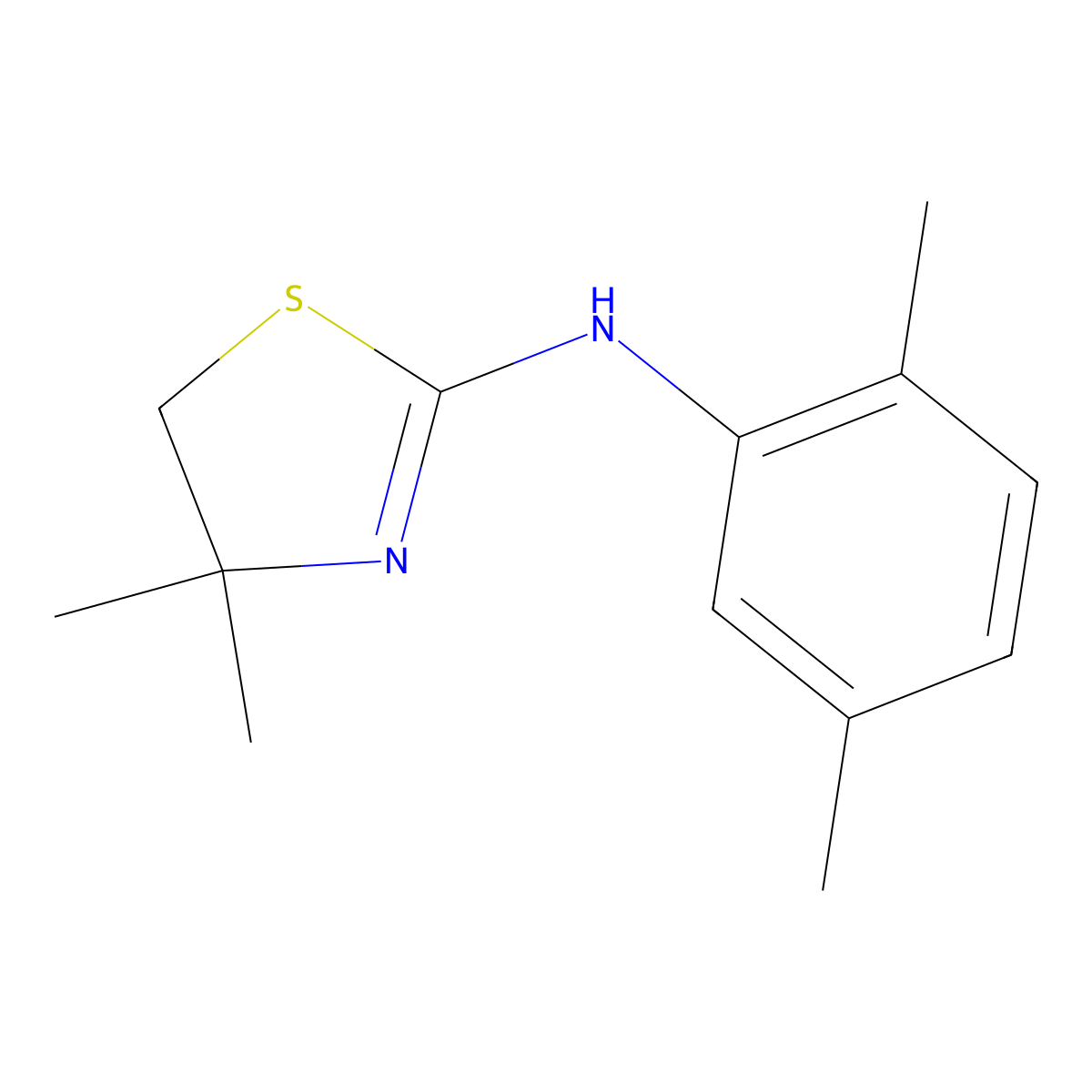 N-(2,5-Dimethylphenyl)-4,4-dimethyl-4,5-dihydrothiazol-2-amine molecular structure, CAS 380437-02-5