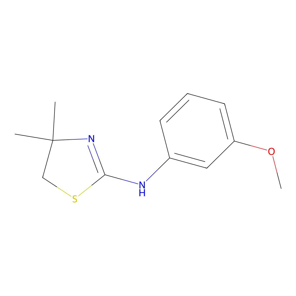 N-(3-methoxyphenyl)-4,4-dimethyl-4,5-dihydro-1,3-thiazol-2-amine molecular structure, CAS 380437-05-8