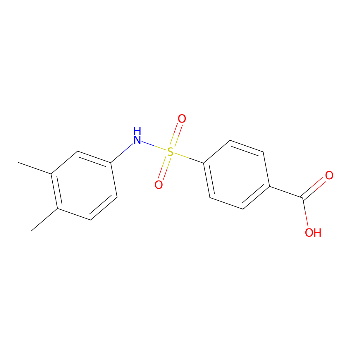 4-((3,4-Dimethylphenyl)sulfamoyl)benzoic acid molecular structure, CAS 380437-36-5