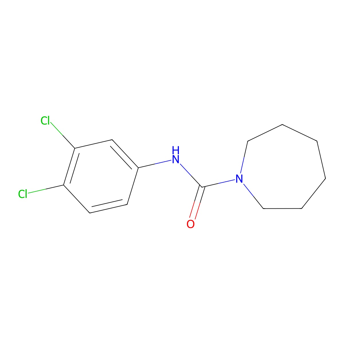 Azepane-1-carboxylic acid (3,4-dichloro-phenyl)-amide molecular structure, CAS 38044-97-2