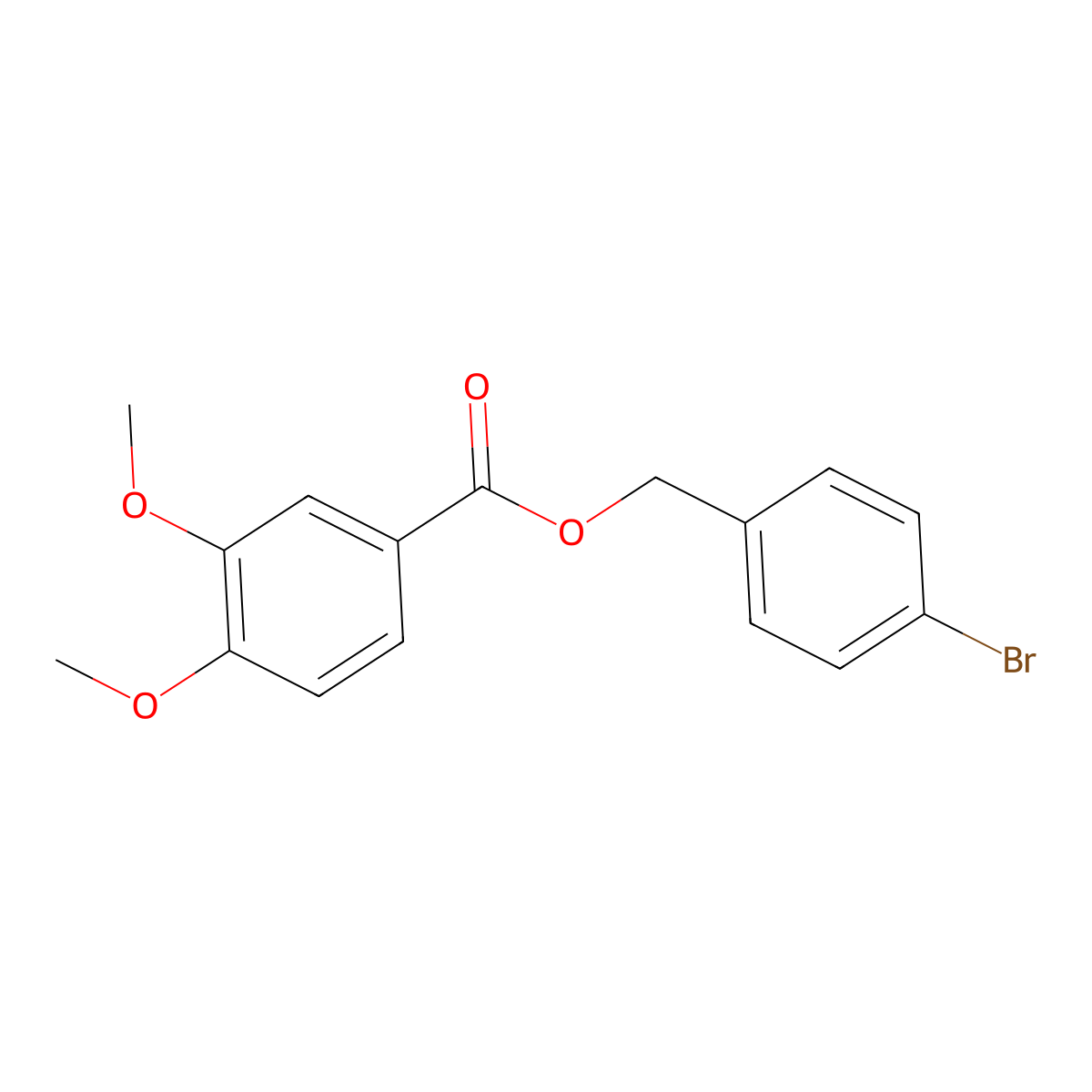 (4-Bromophenyl)methyl 3,4-dimethoxybenzoate molecular structure, CAS 380441-39-4