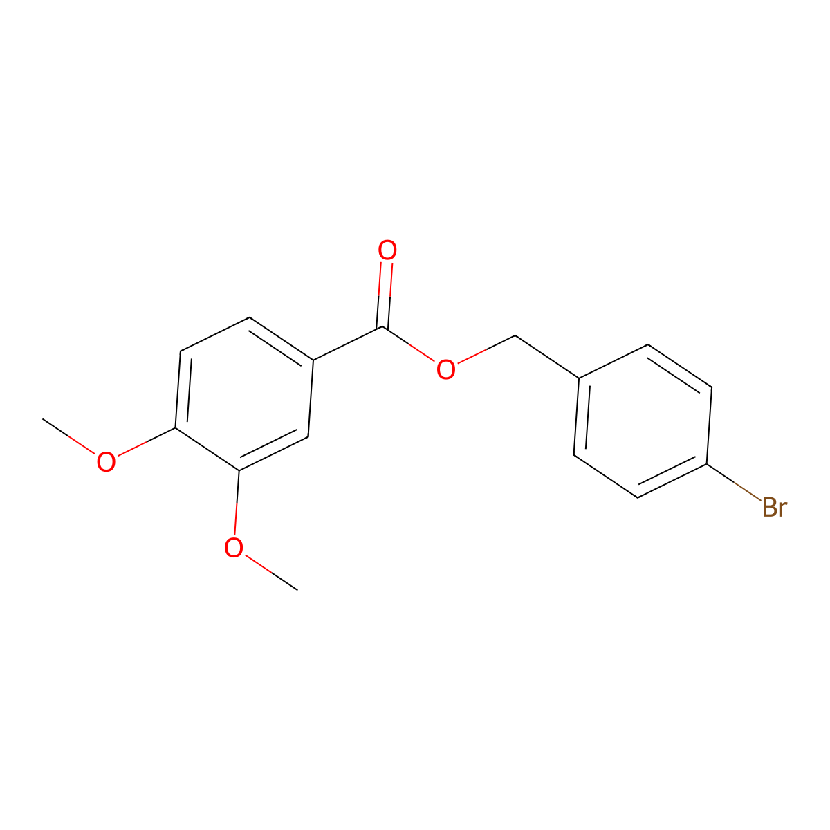 (4-Bromophenyl)methyl 3,4-dimethoxybenzoate molecular structure, CAS 380441-39-4